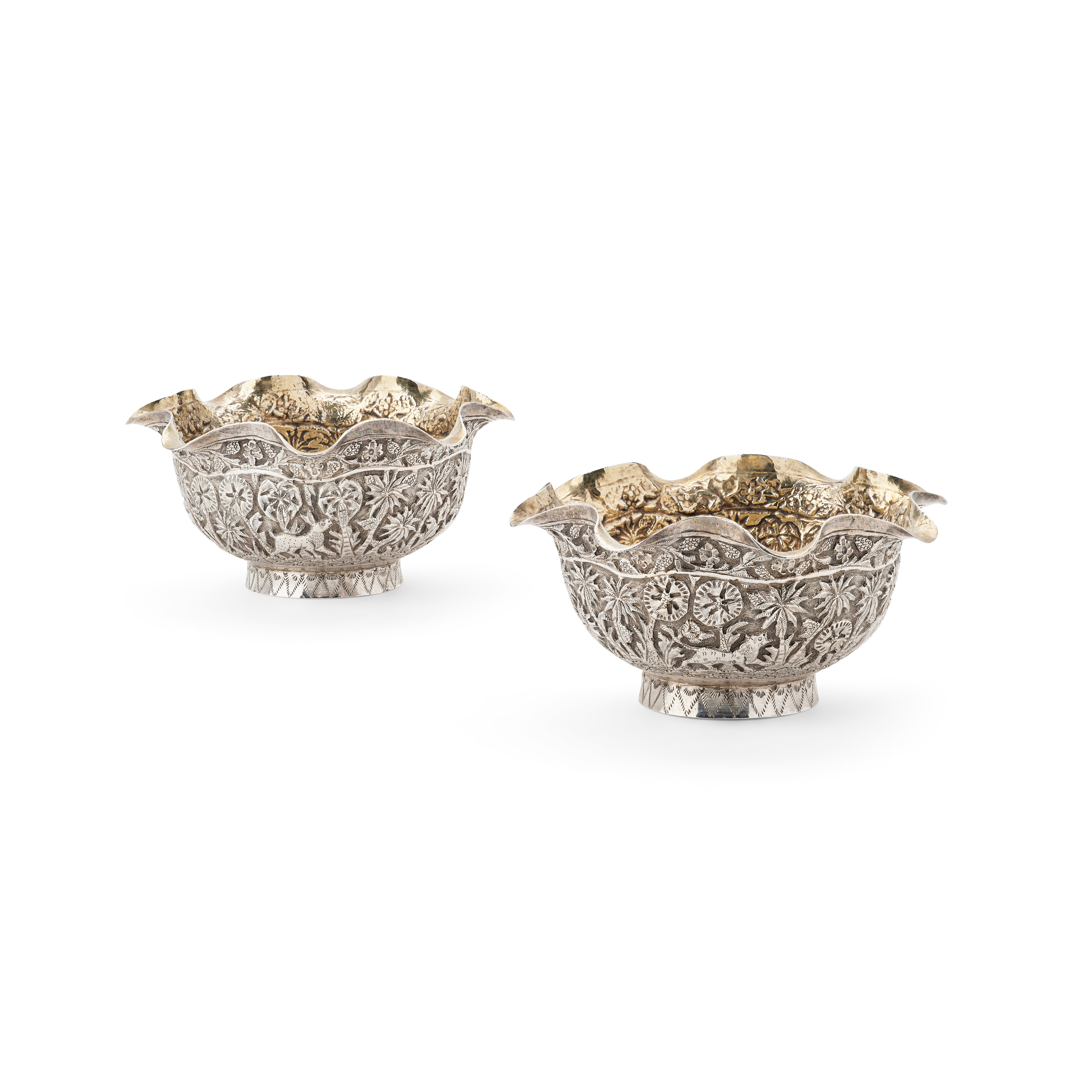 KUTCH - A PAIR OF FLUTED INDIAN BOWLS