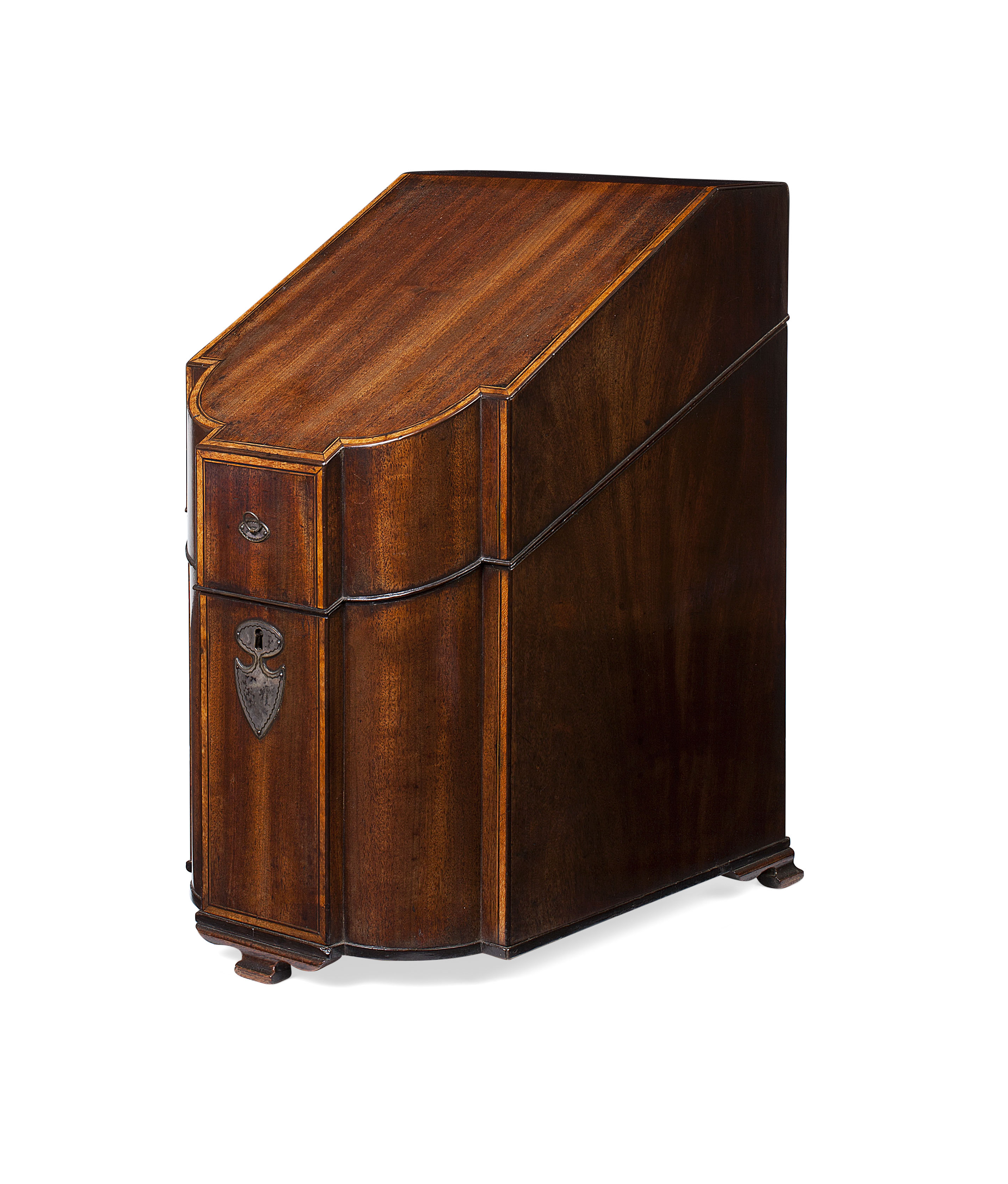 PAIR OF GEORGE III MAHOGANY SERPENTINE KNIFE BOXES