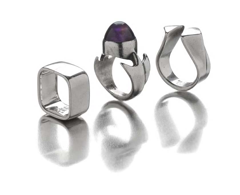 ANNA GRETA EKER - a 1960's silver torque form ring,