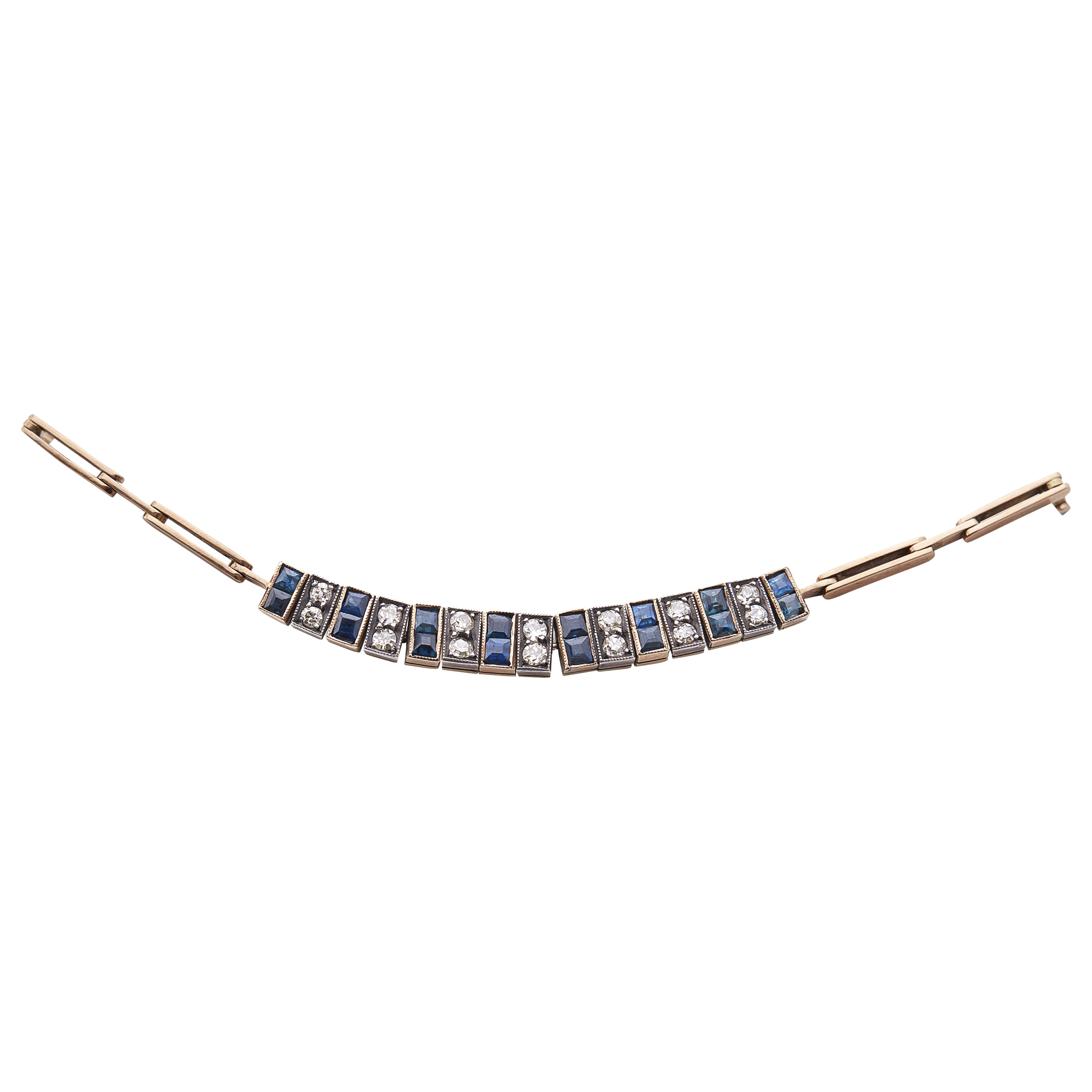 A sapphire and diamond set bracelet