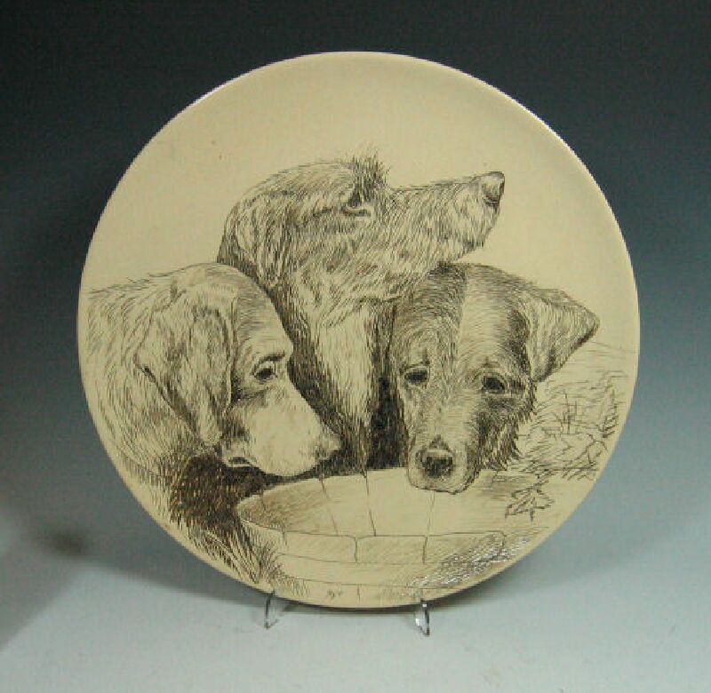 A 19th century Royal Worcester sgraffito charger by Albert Binns