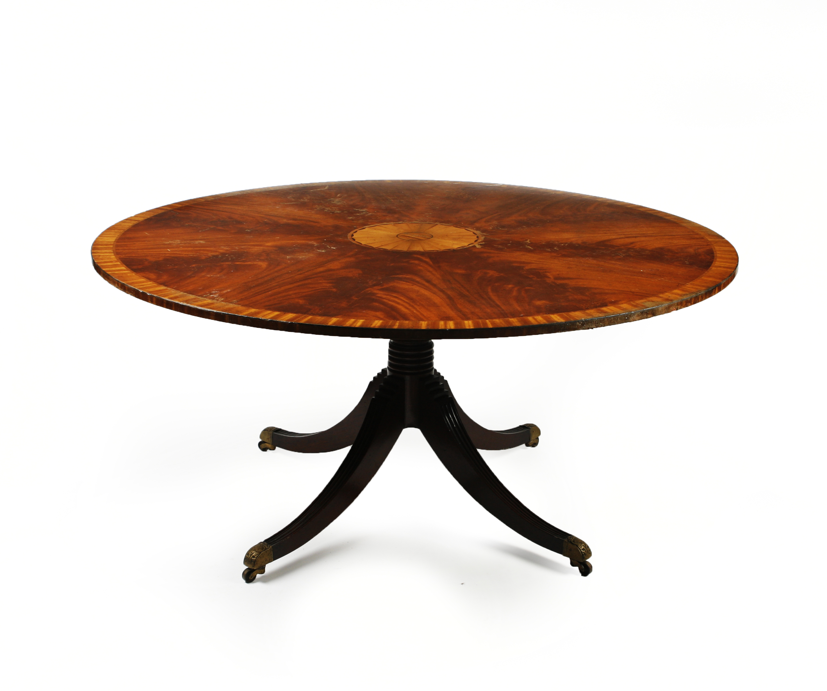 REGENCY STYLE MAHOGANY CIRCULAR BREAKFAST TABLE