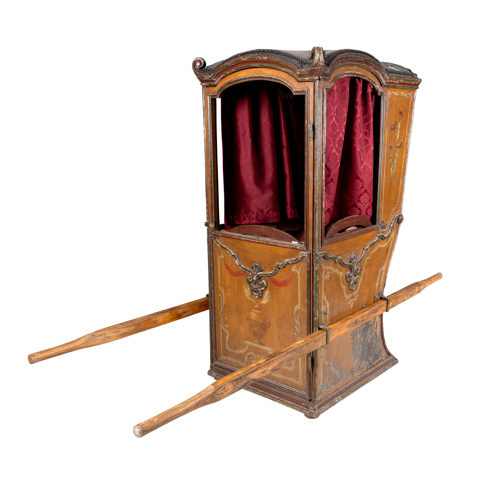A POLYCHROME SEDAN CHAIR