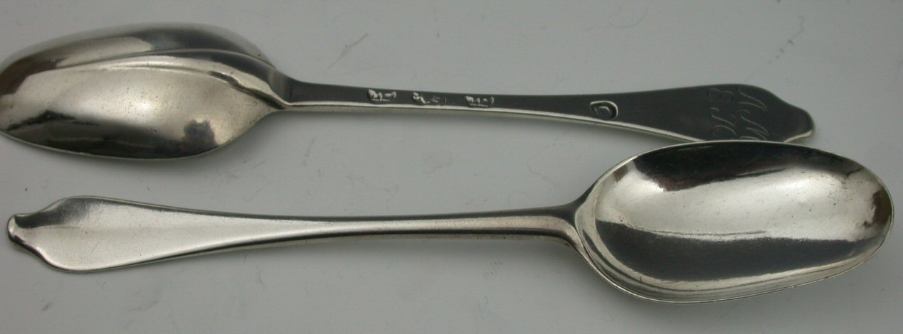 A pair of Queen Anne dog-nose tablespoons,