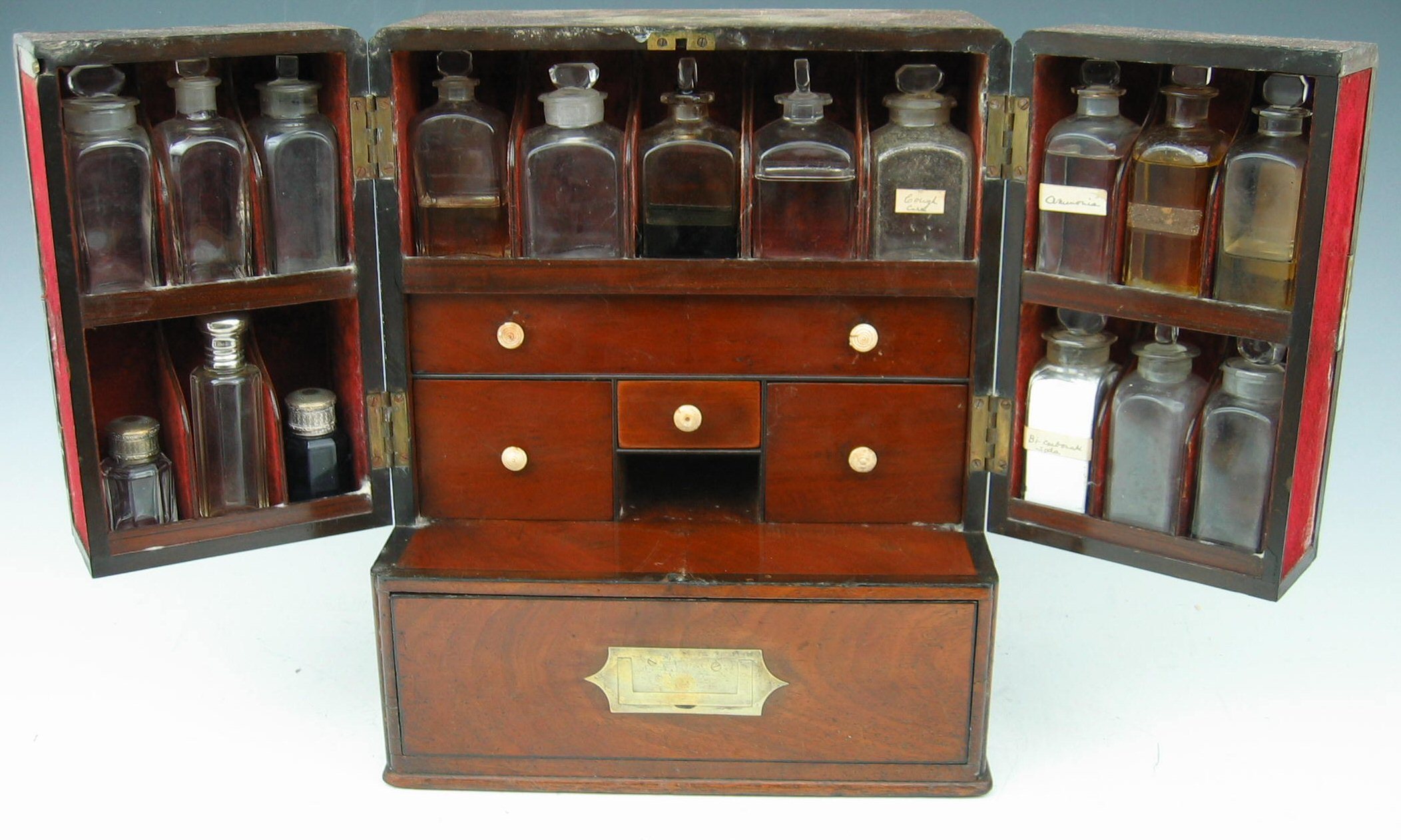 A 19th century mahogany cased apothecary cabinet,