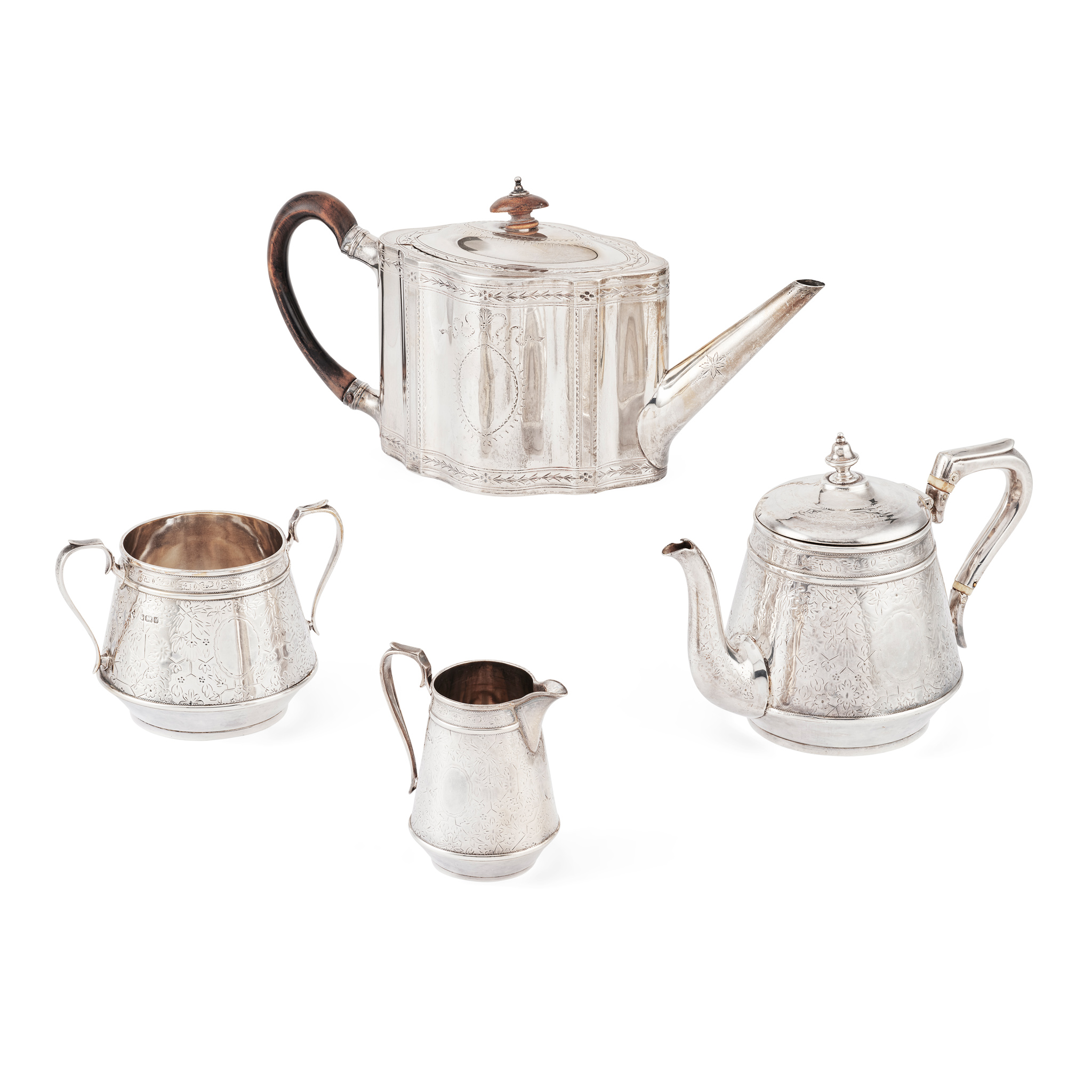 A THREE-PIECE TEA-SERVICE