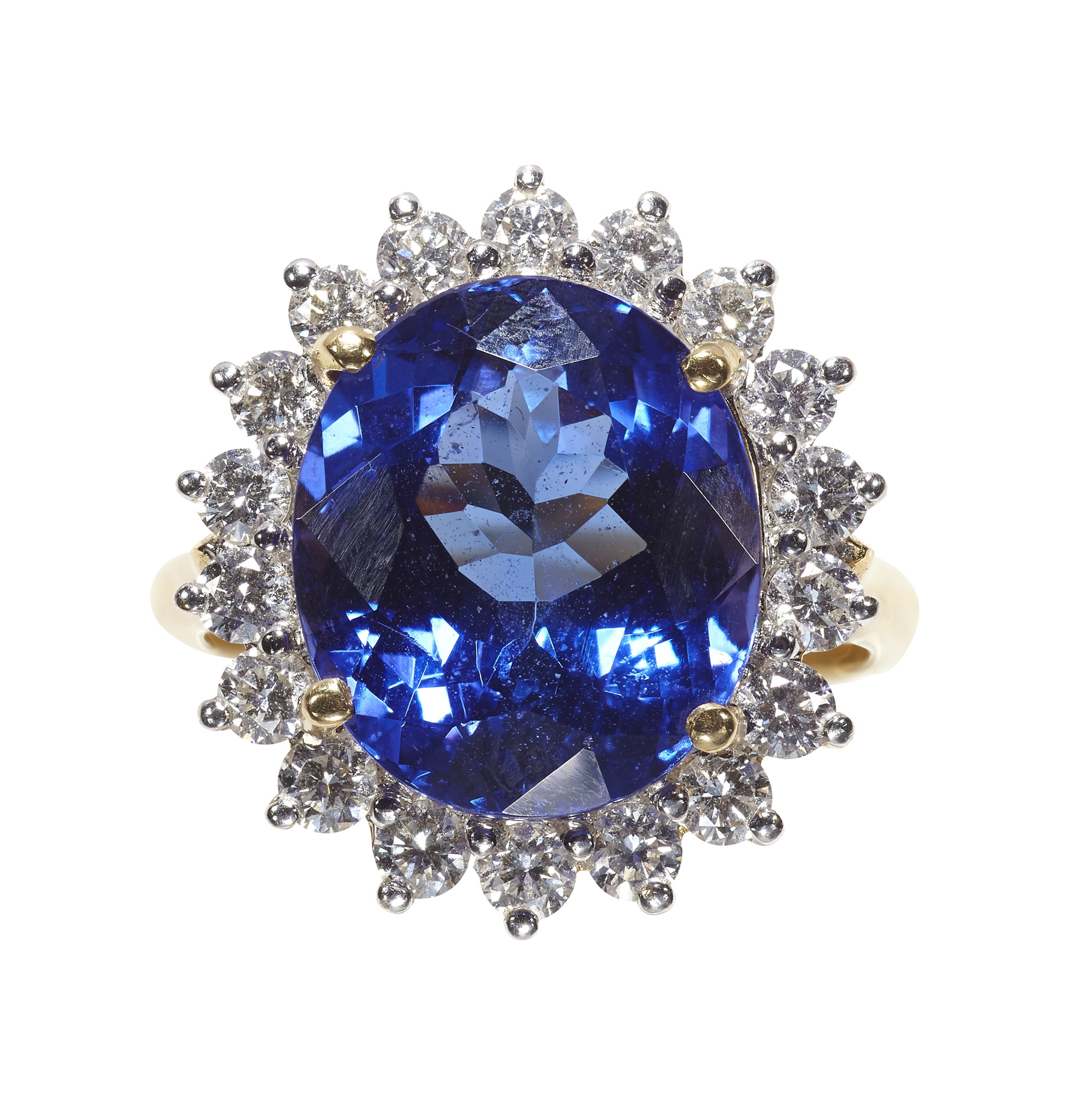A Tanzanite and diamond set ring