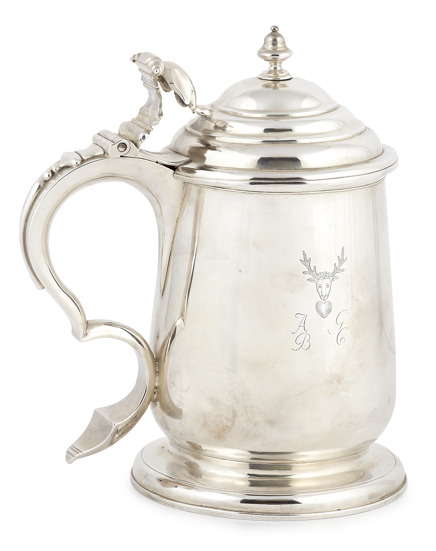 Glasgow - a fine Scottish provincial lidded tankard