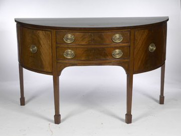 A George III period mahogany demi-lune sideboard