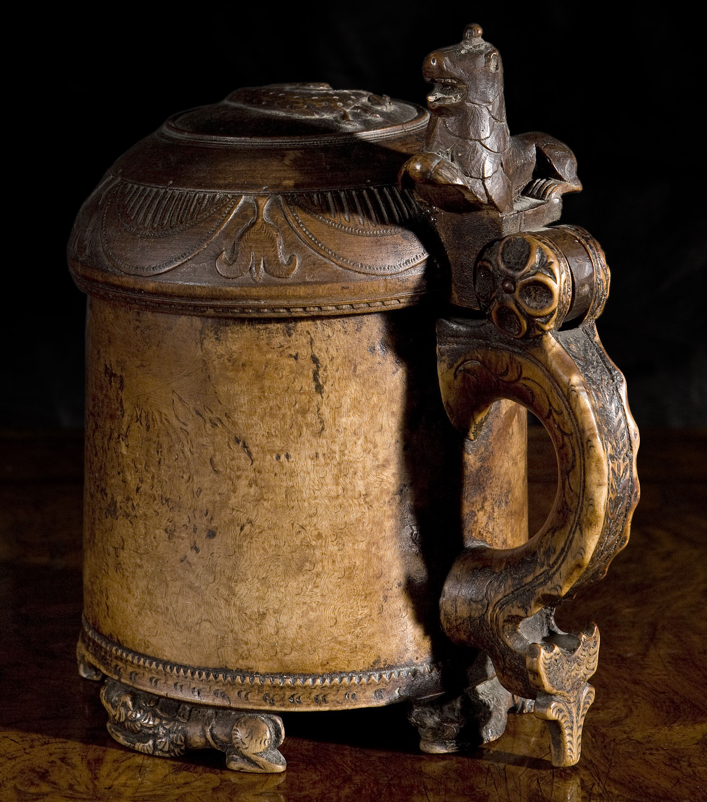 SCANDINAVIAN BURR WOOD TANKARD
