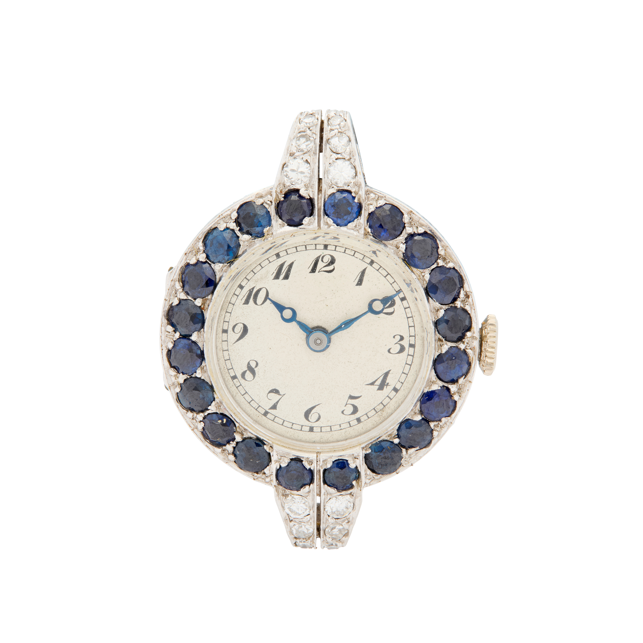 Vertex. A Ladies fine and attractive platinum, diamond and sapphire set wristwatch