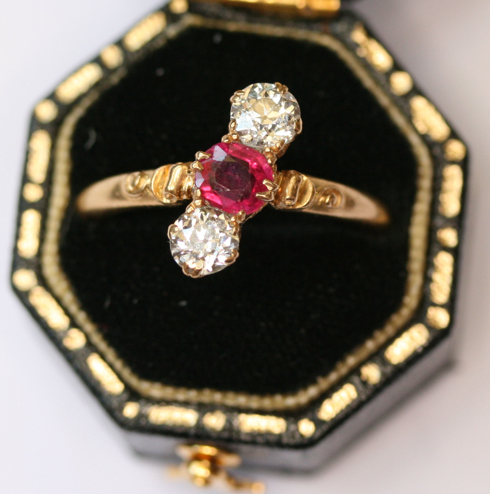 A ruby and diamond ring