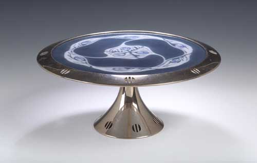 A Jugendstil WMF silvered cake stand,