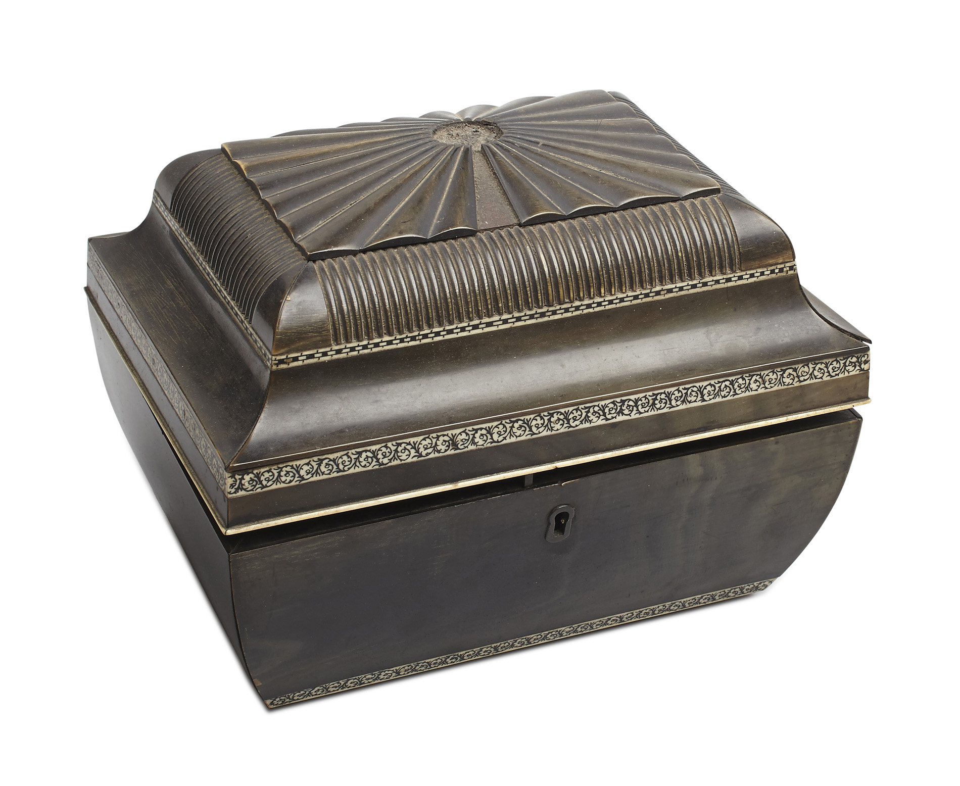 ANGLO INDIAN HORN, IVORY AND SANDALWOOD WORKBOX