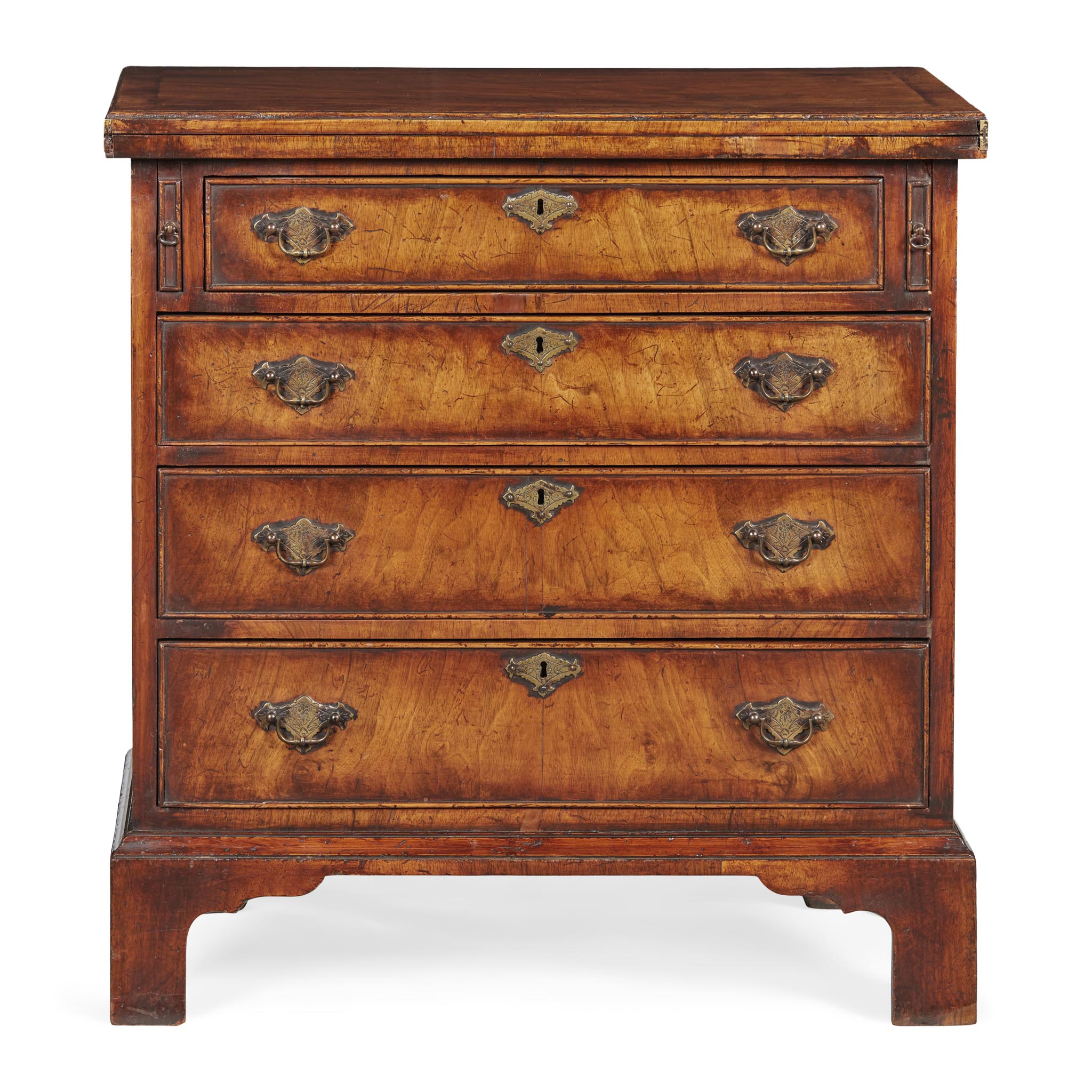 GEORGE II STYLE WALNUT BACHELOR'S CHEST OF DRAWERS