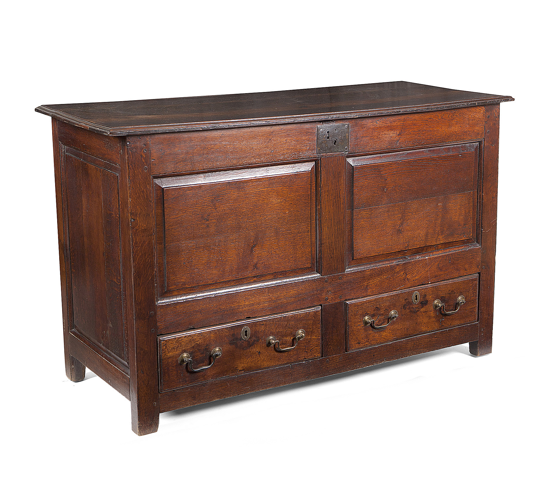 GEORGE III PANELLED OAK MULE CHEST