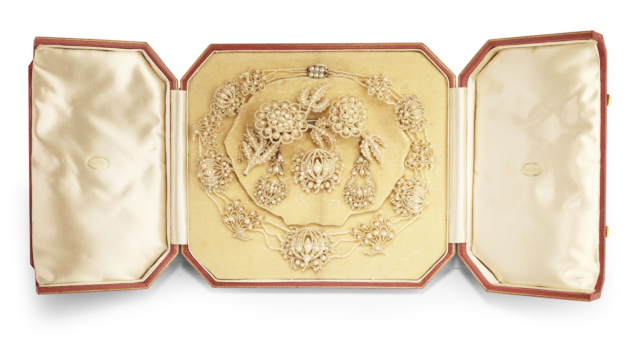 A 19th century seed pearl set parure,