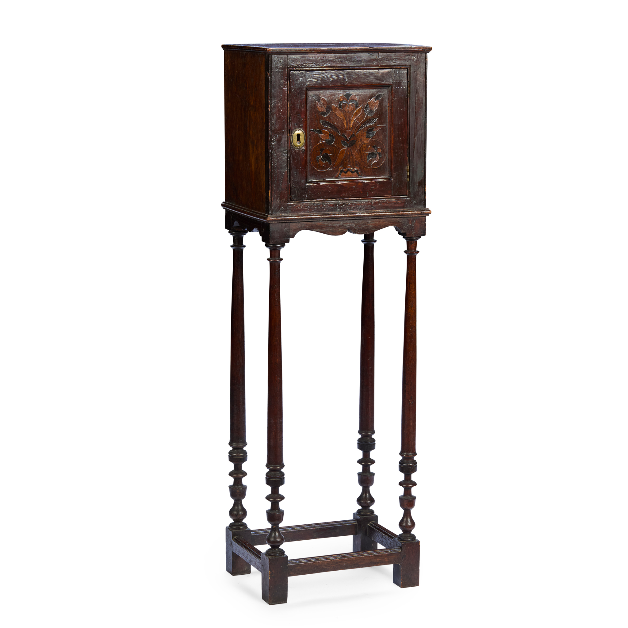 WILLIAM AND MARY STYLE OAK SPICE CABINET