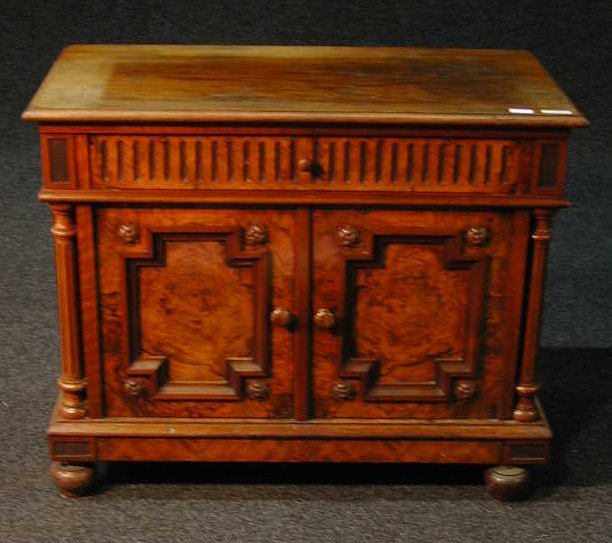 A Victorian walnut side cabinet,