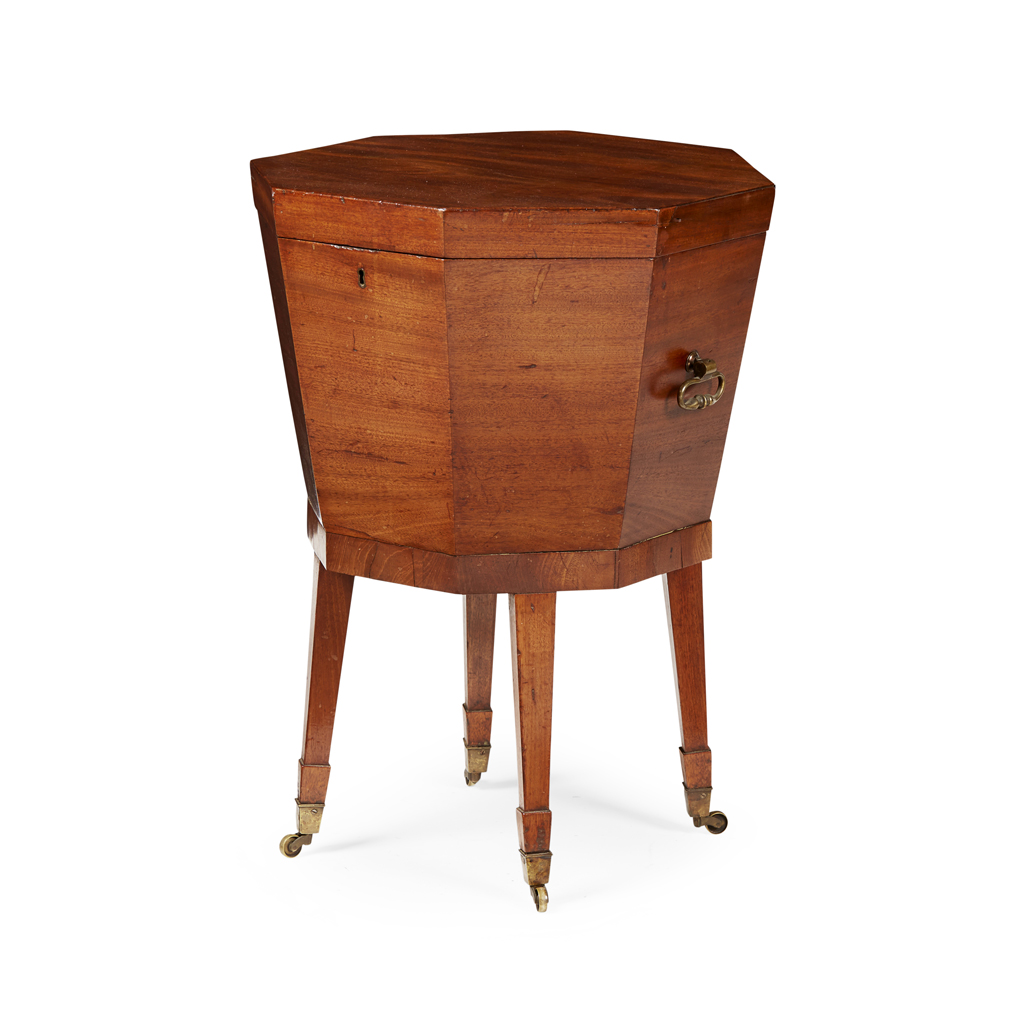 GEORGE III MAHOGANY OCTAGONAL CELLARETTE