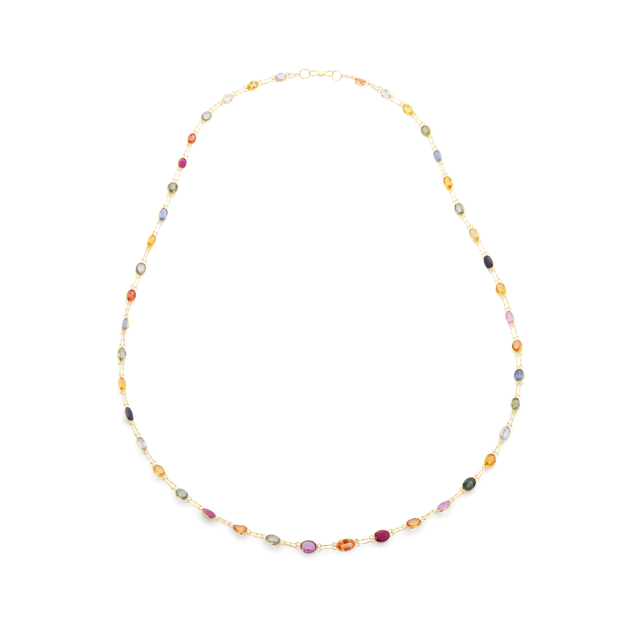 A coloured sapphire necklace