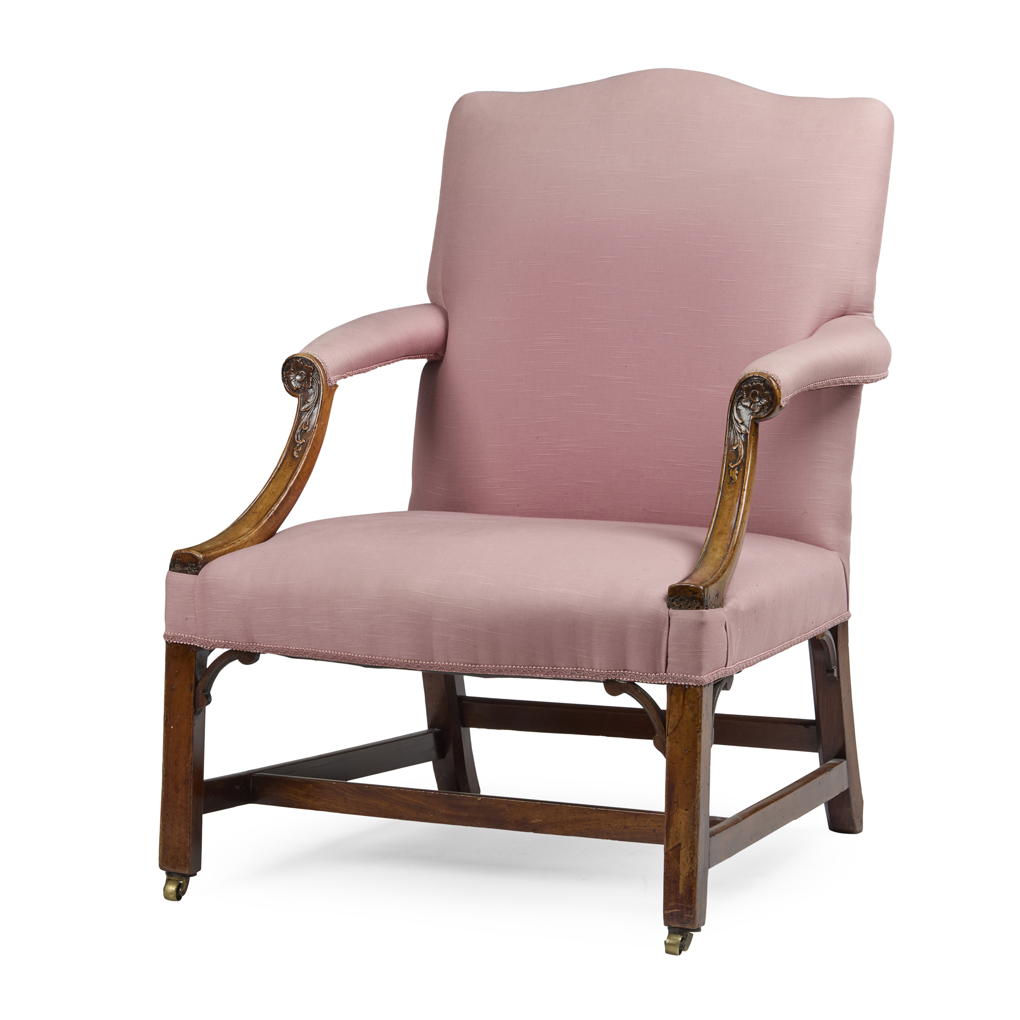 GEORGE III MAHOGANY GAINSBOROUGH ARMCHAIR
