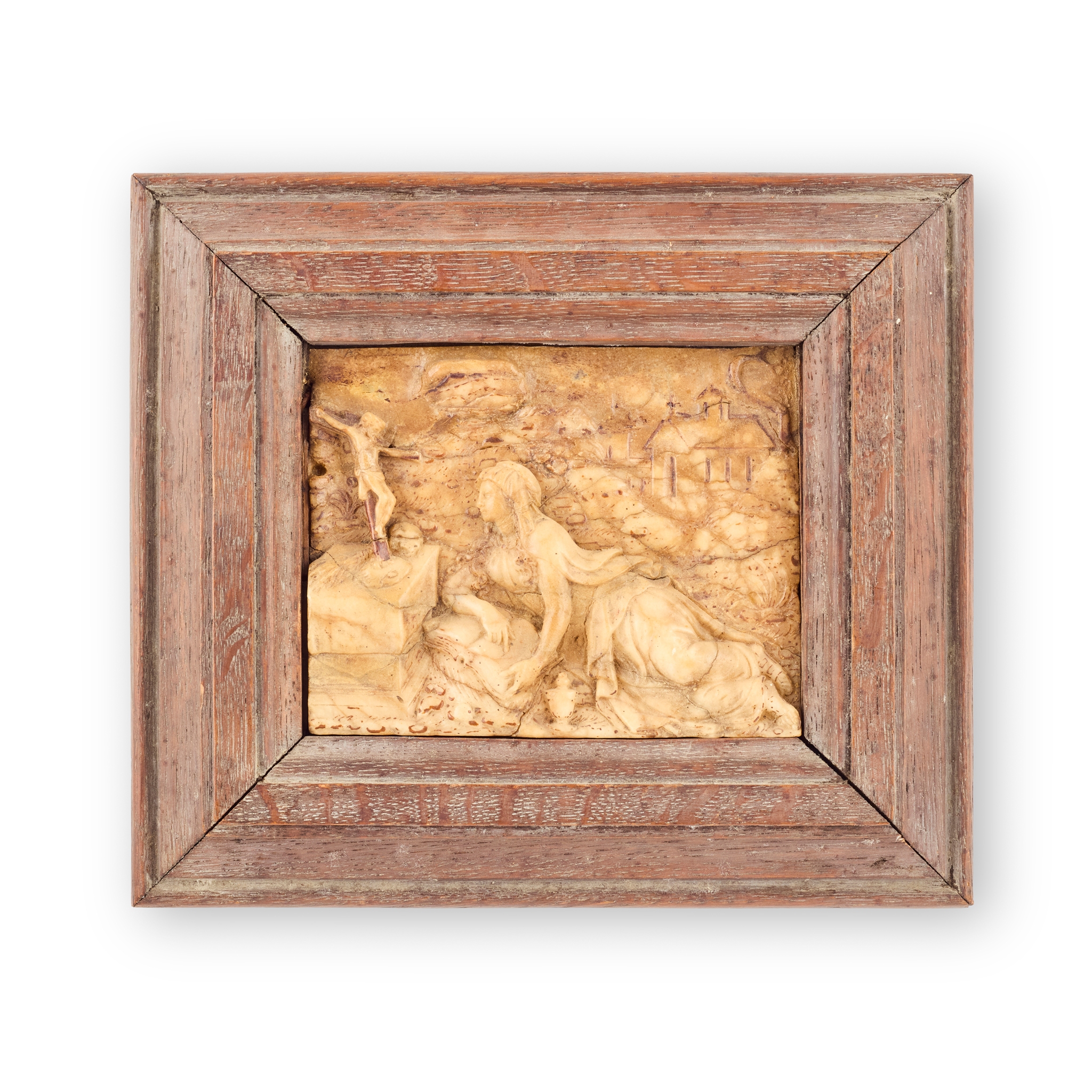 MALINES ALABASTER PANEL OF MARY MAGDALENE