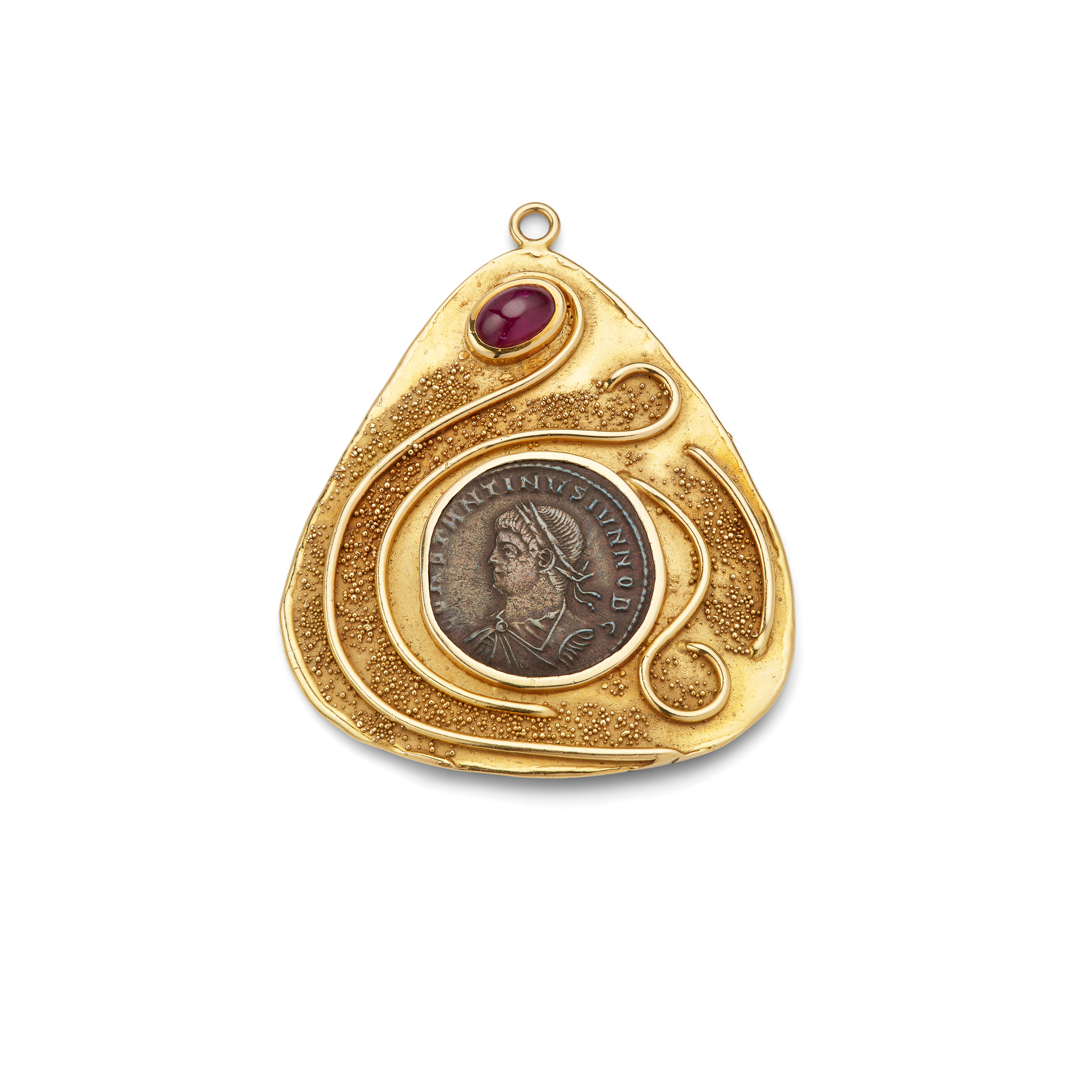Elizabeth Gage: A gold coin pendant, 1990