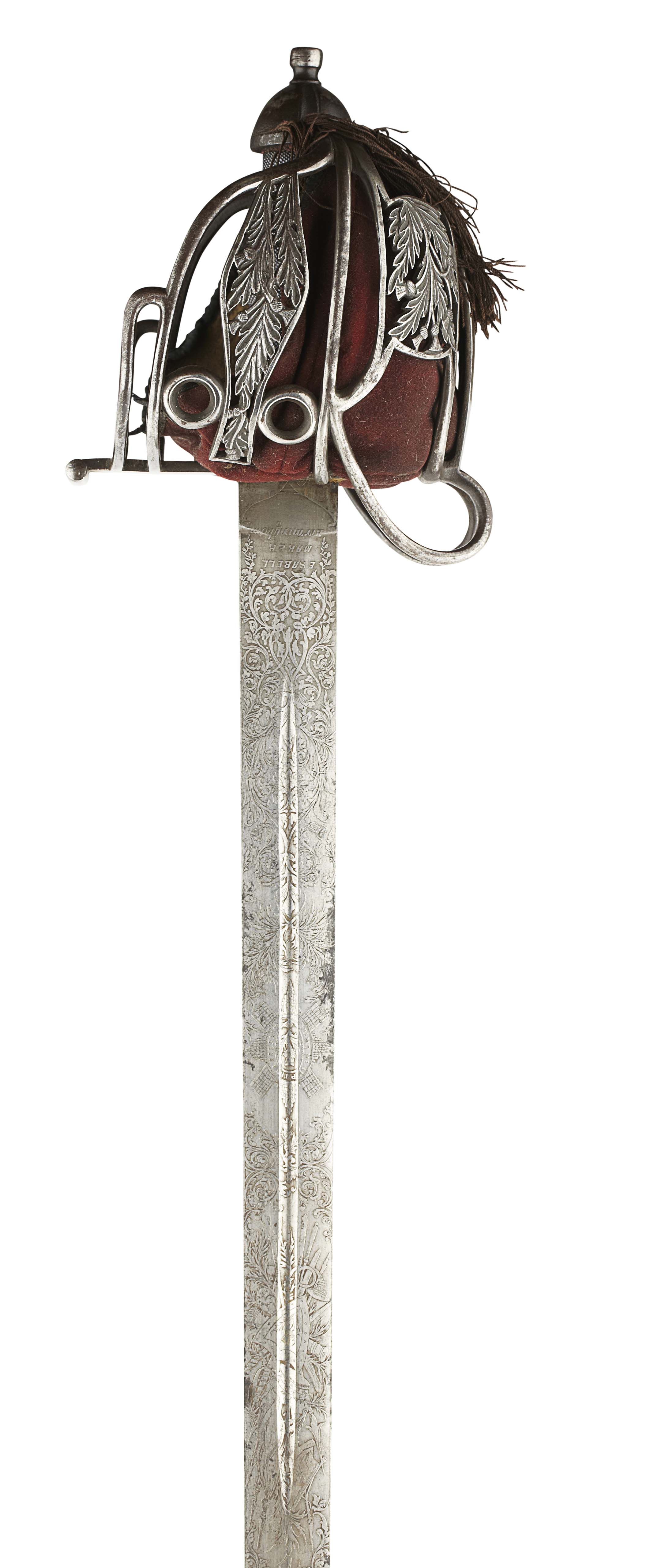 A SCOTTISH BASKET HILTED BROAD SWORD, CIRCA 1890