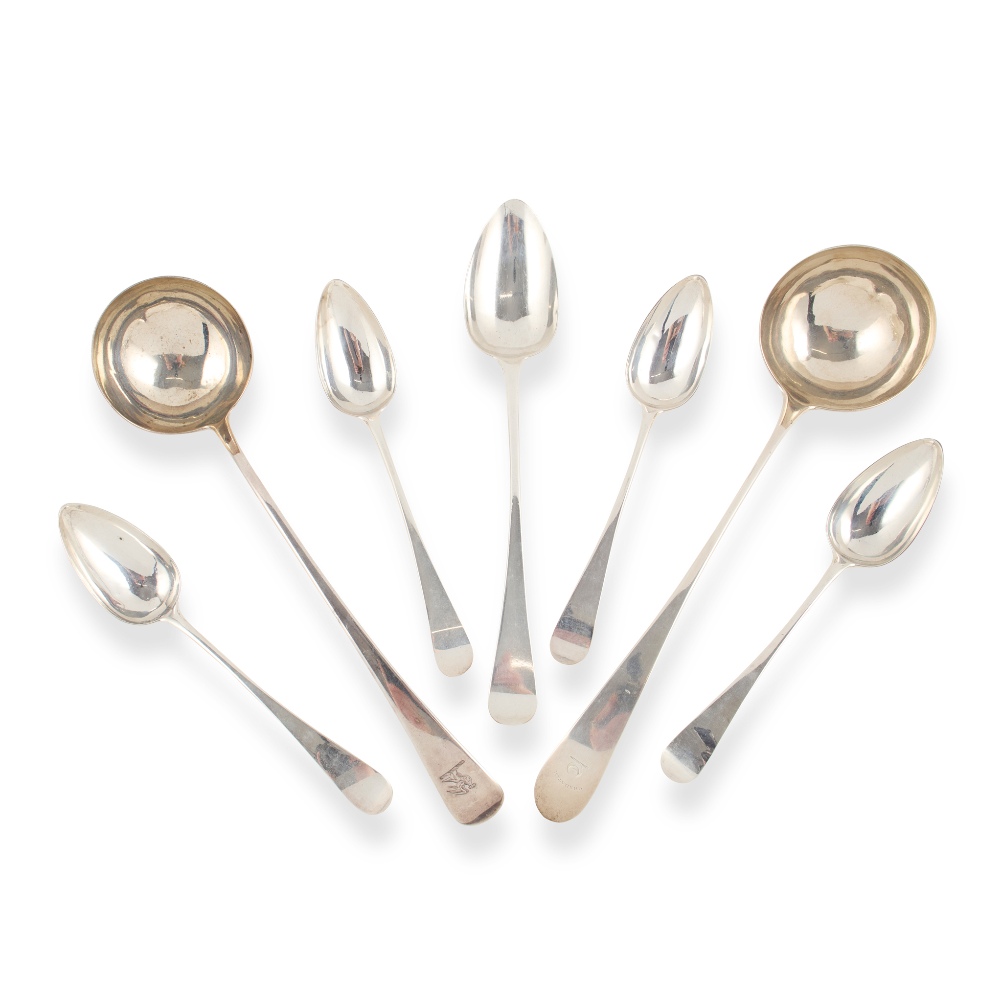 A COLLECTION OF GEORGE III OLD ENGLISH FLATWARE