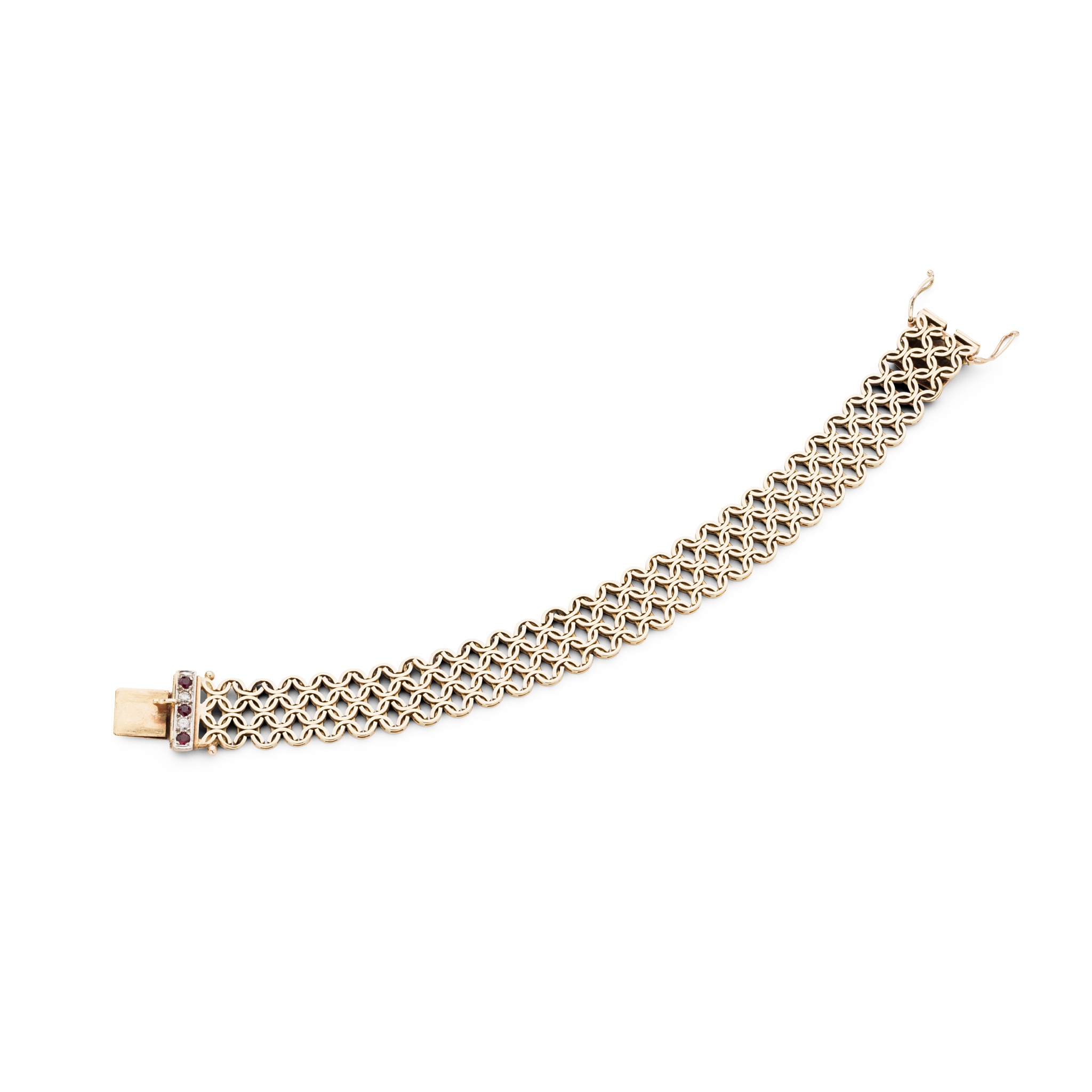 A fancy-link bracelet