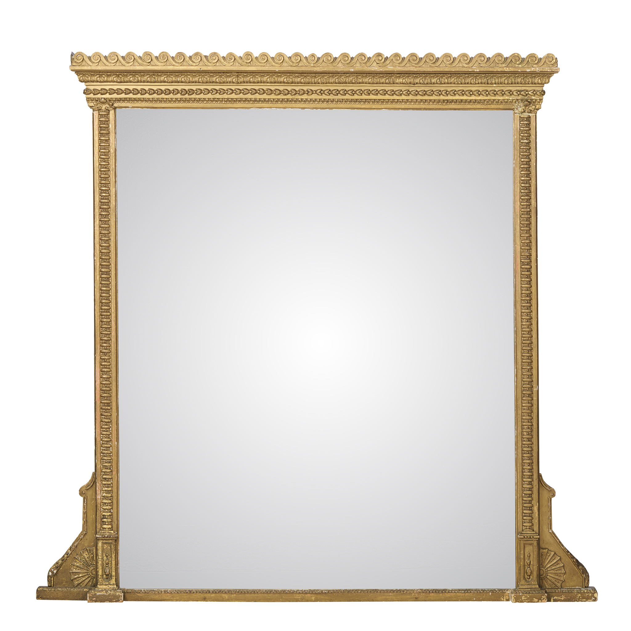 VICTORIAN GILTWOOD AND GESSO OVERMANTEL MIRROR