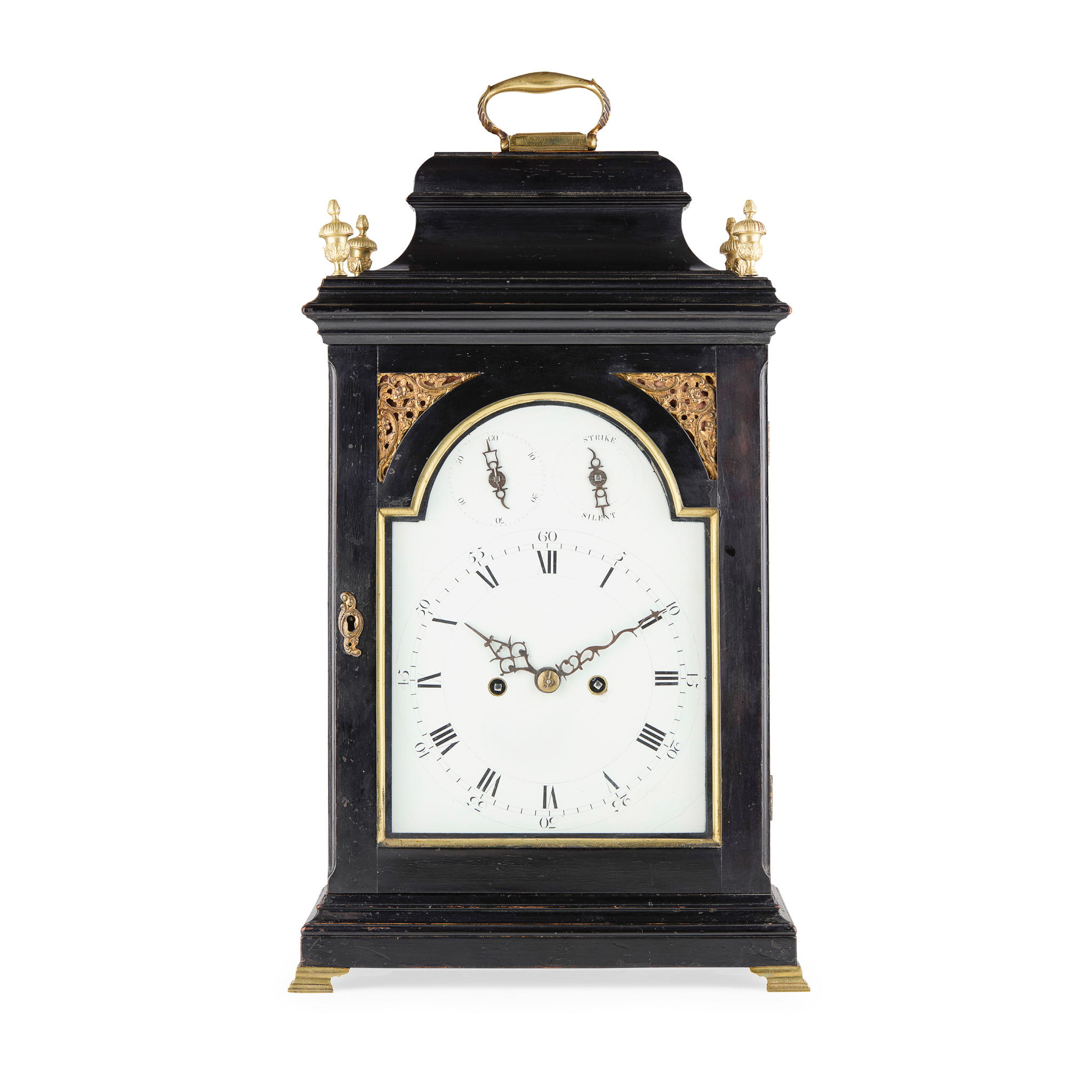 SCOTTISH GEORGE III EBONISED BRACKET CLOCK, THOMAS MORGAN, EDINBURGH