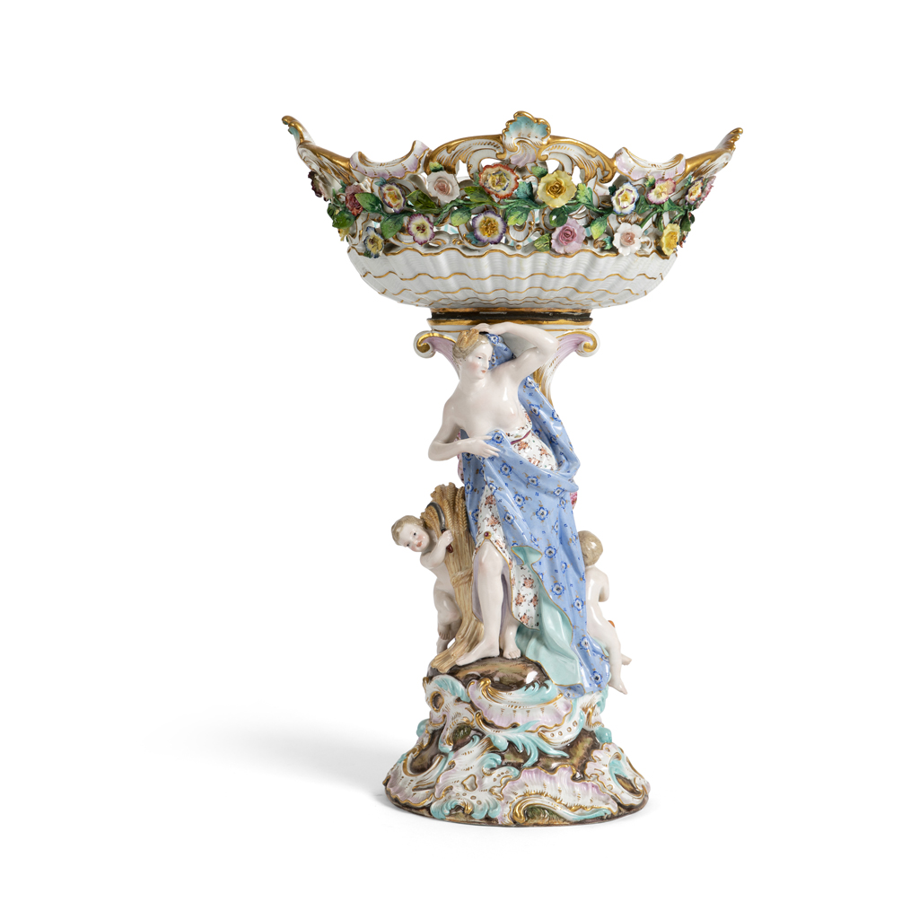 MEISSEN PORCELAIN FIGURAL COMPORT