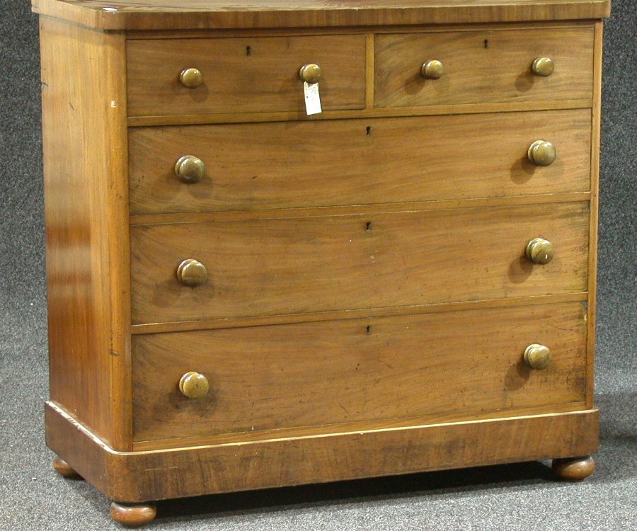 A Victorian mahogany chest of drawers,