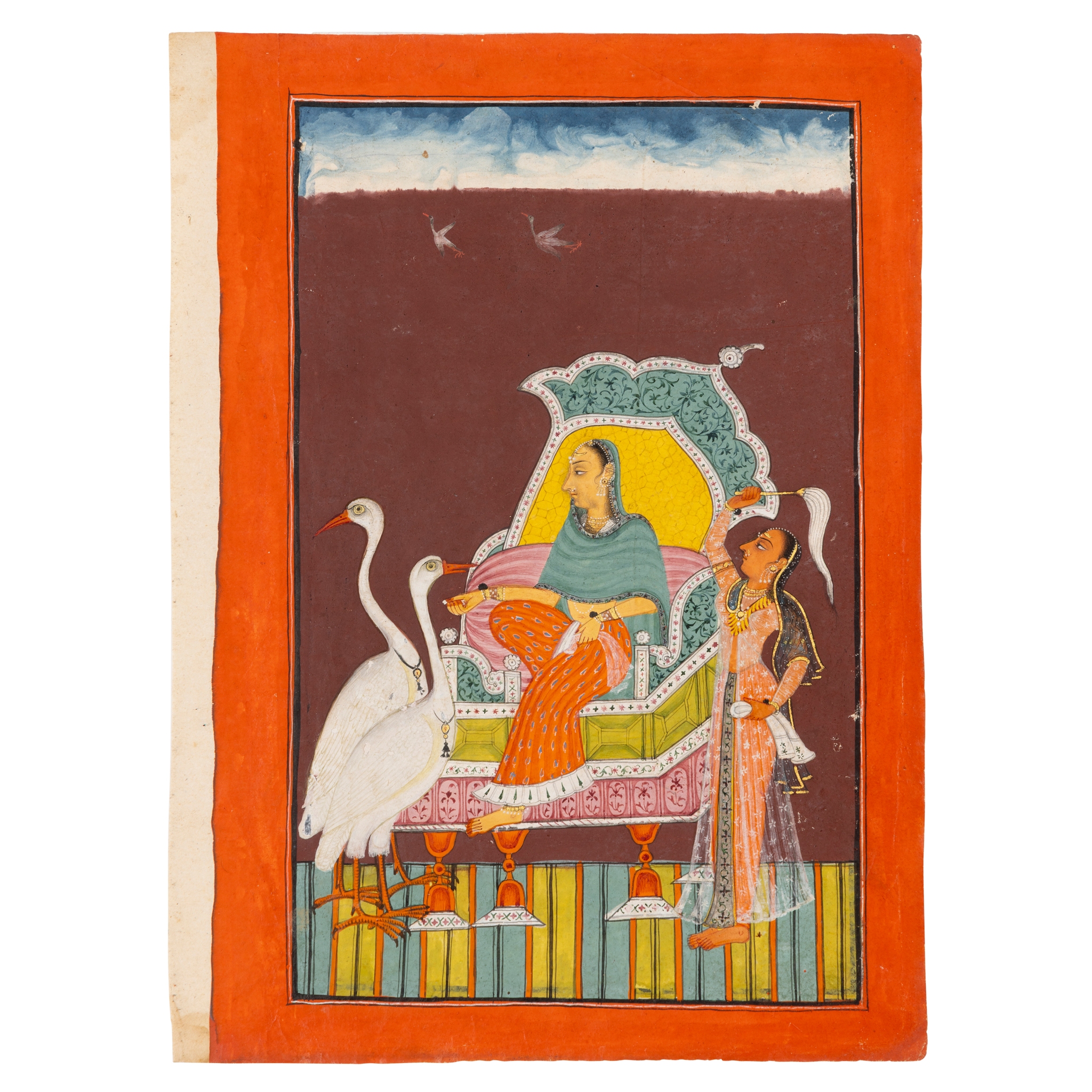 AN ILLUSTRATION FROM A RAGAMALA SERIES: SORATH RAGINI, WIFE OF MEGH RAGA