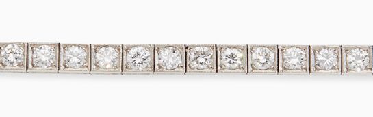 A diamond set line bracelet