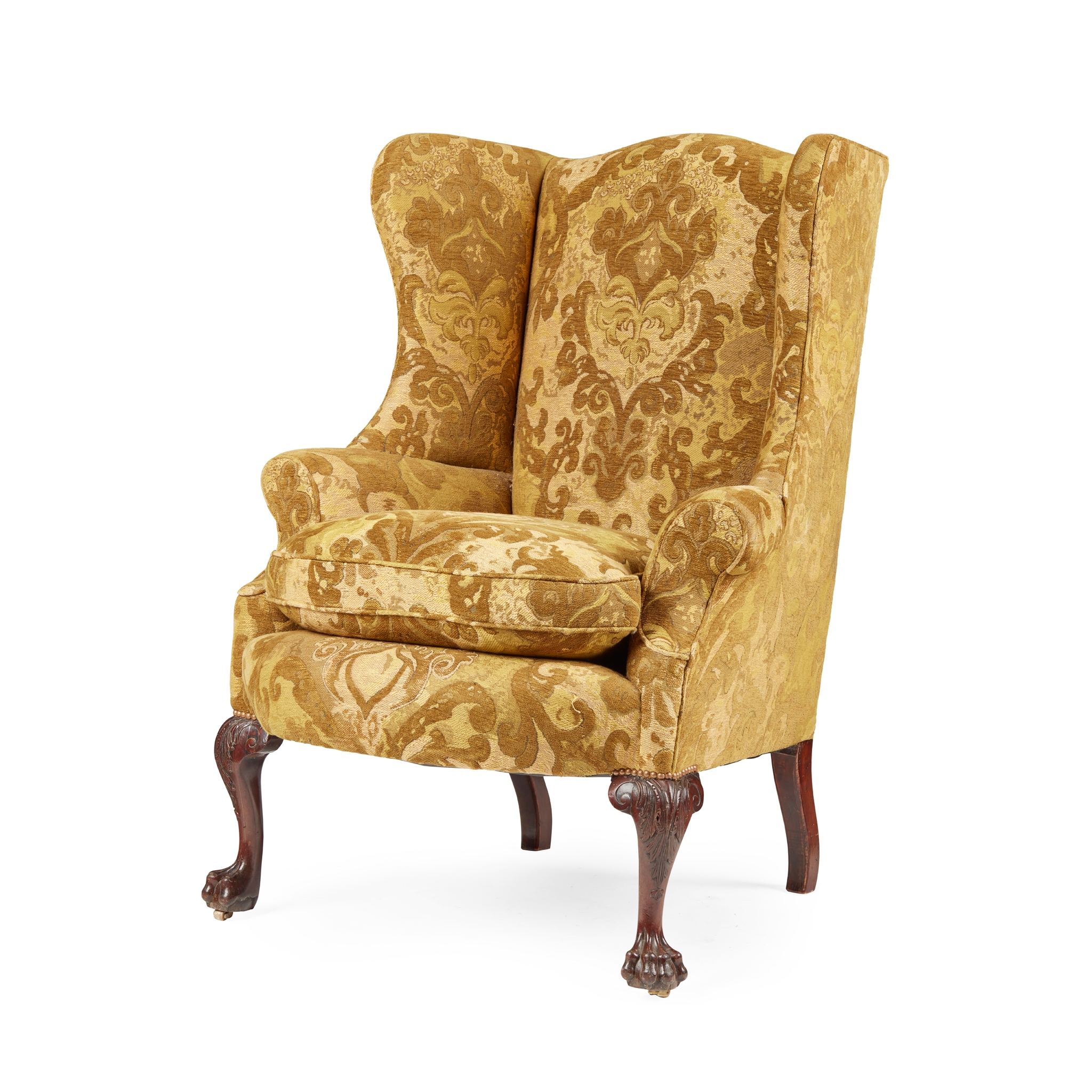 GEORGE II STYLE WINGBACK ARMCHAIR