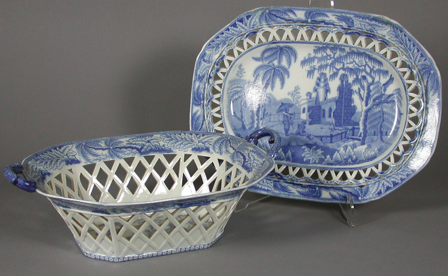 A Davenport chestnut basket and stand