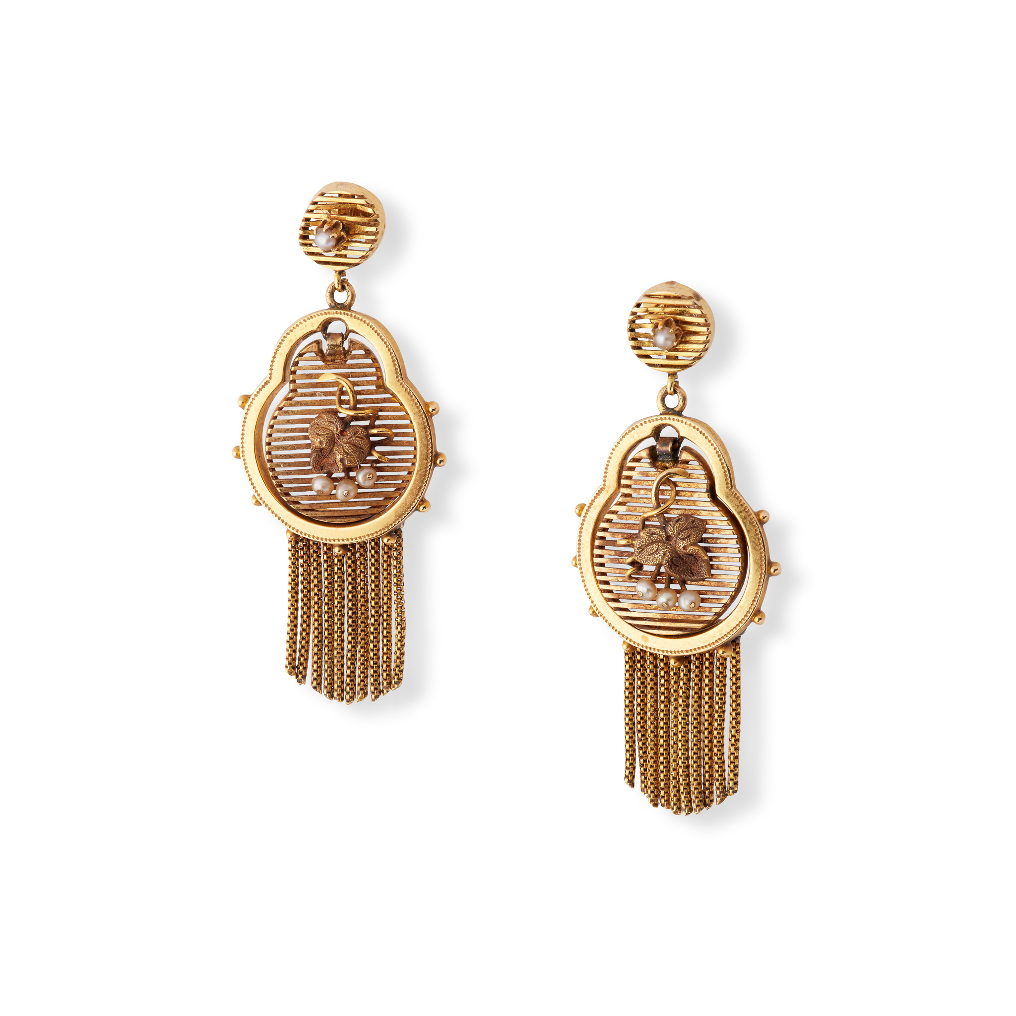 A pair of pendent earrings, circa 1850