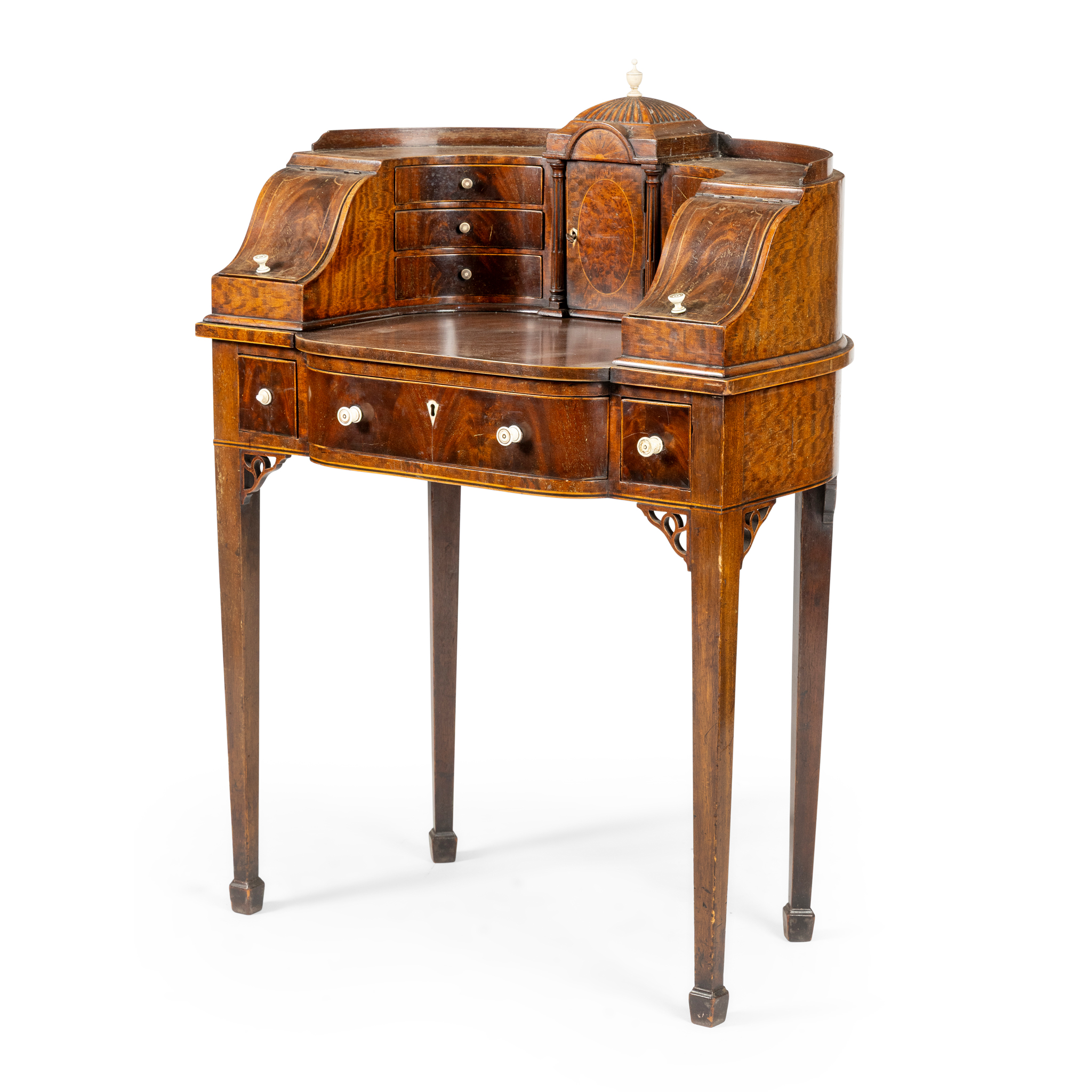 A MAHOGANY CARLTON HOUSE DESK OF SMALL PROPORTIONS