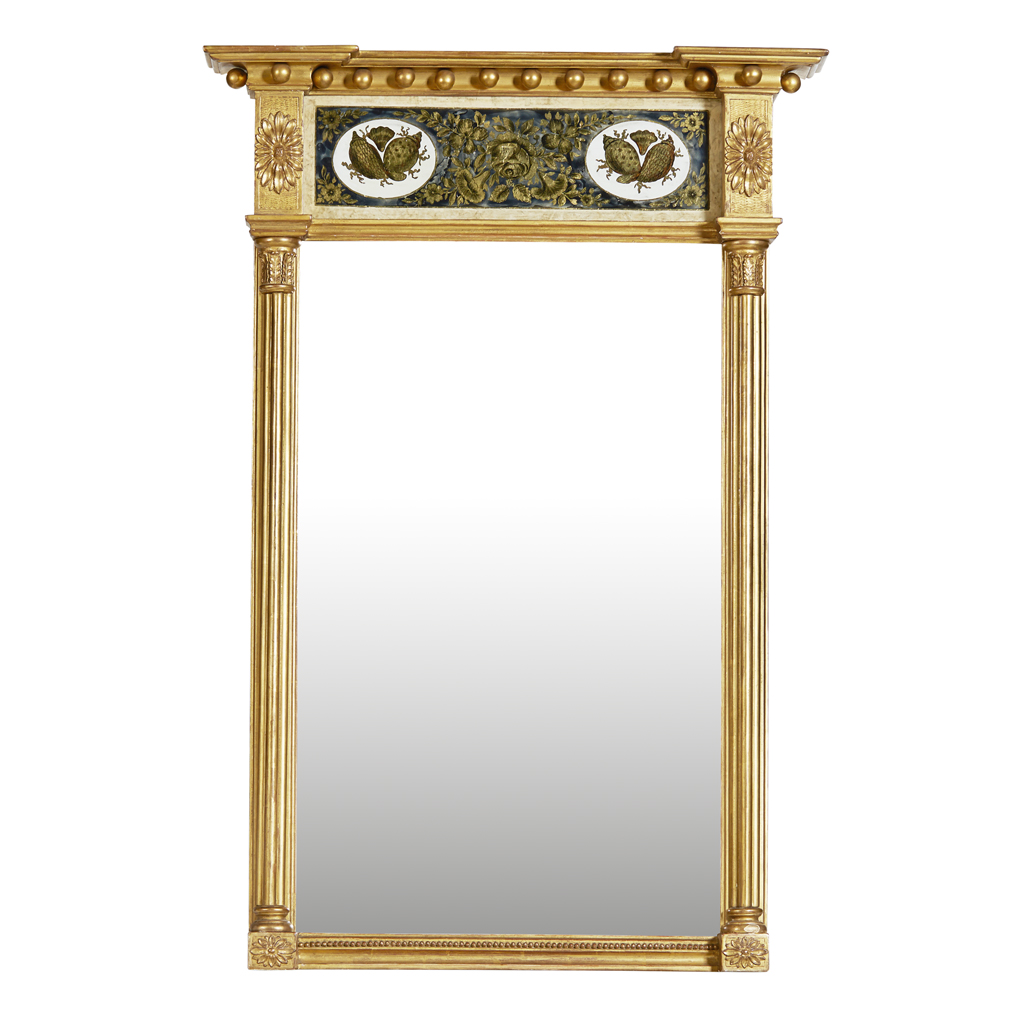 REGENCY GILTWOOD AND EGLOMISE MIRROR