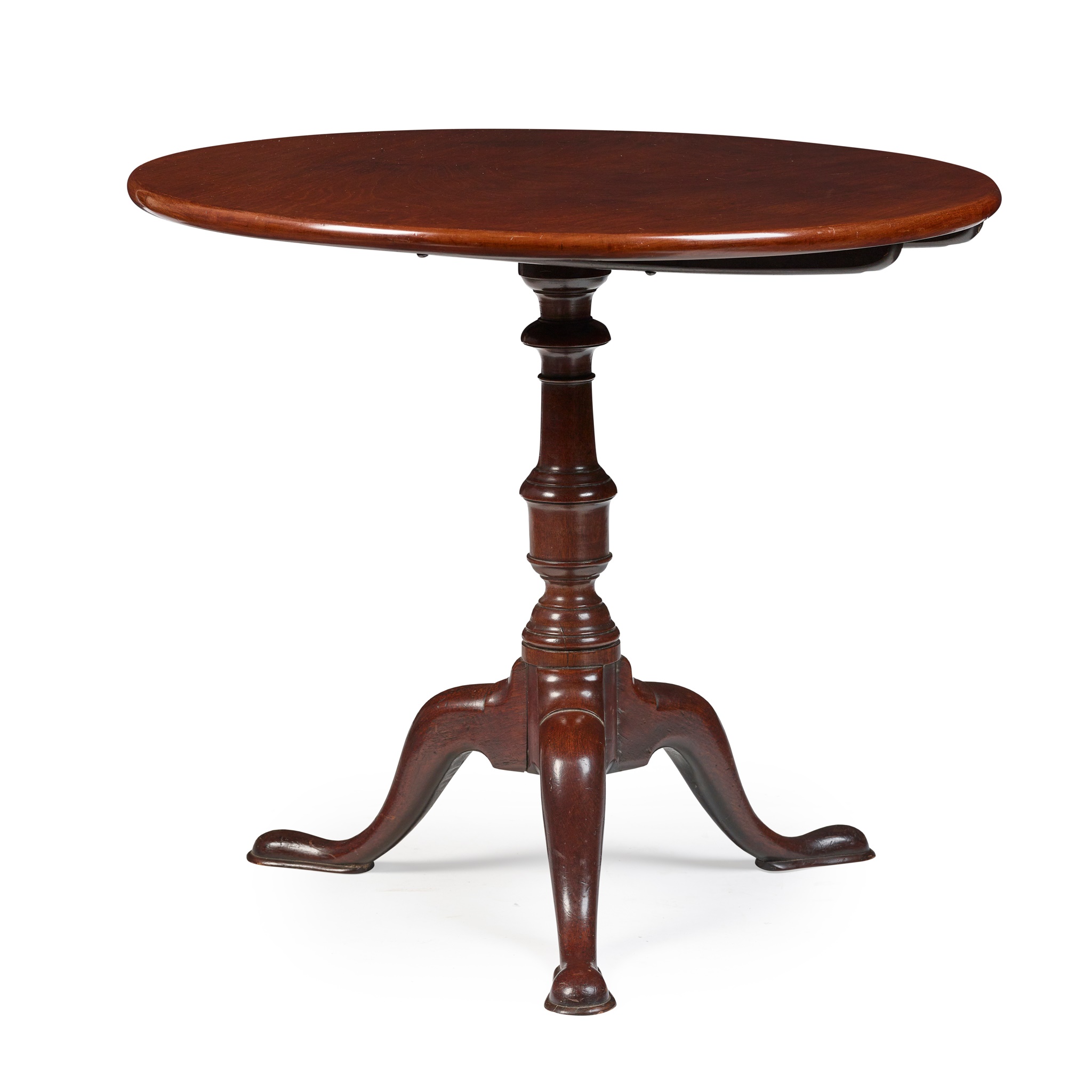 GEORGE III MAHOGANY TRIPOD TEA TABLE
