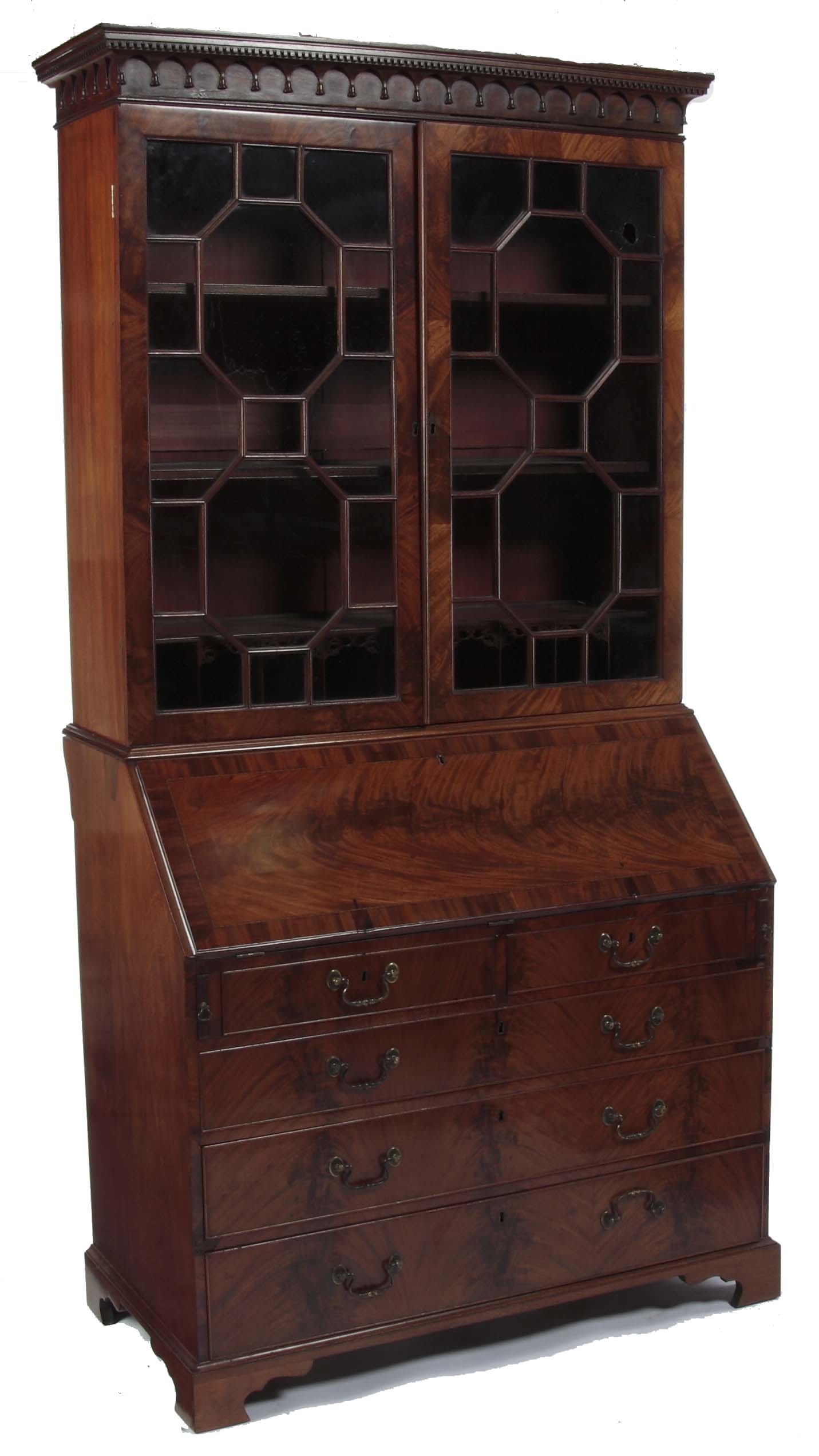 A George III mahogany bureau bookcase