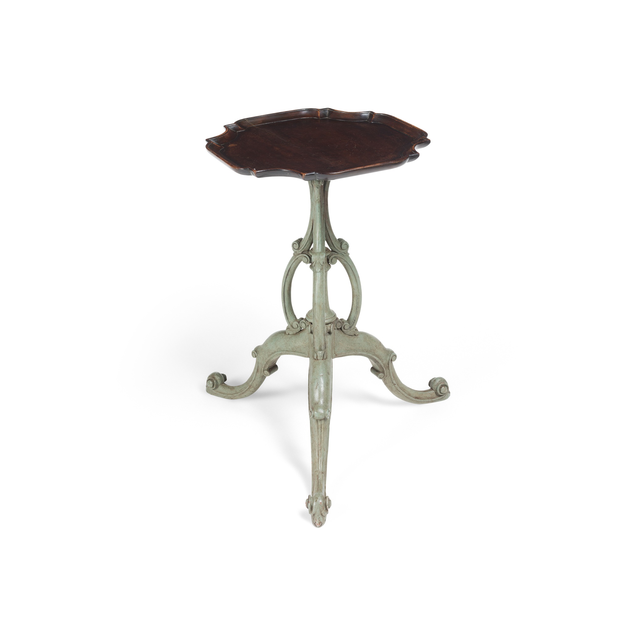 GEORGIAN STYLE MAHOGANY AND PAINTED WINE TABLE