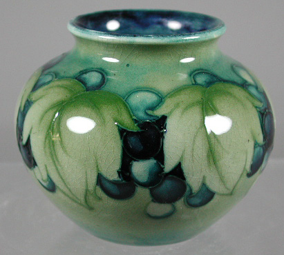 A Moorcroft miniature squat ovoid vase