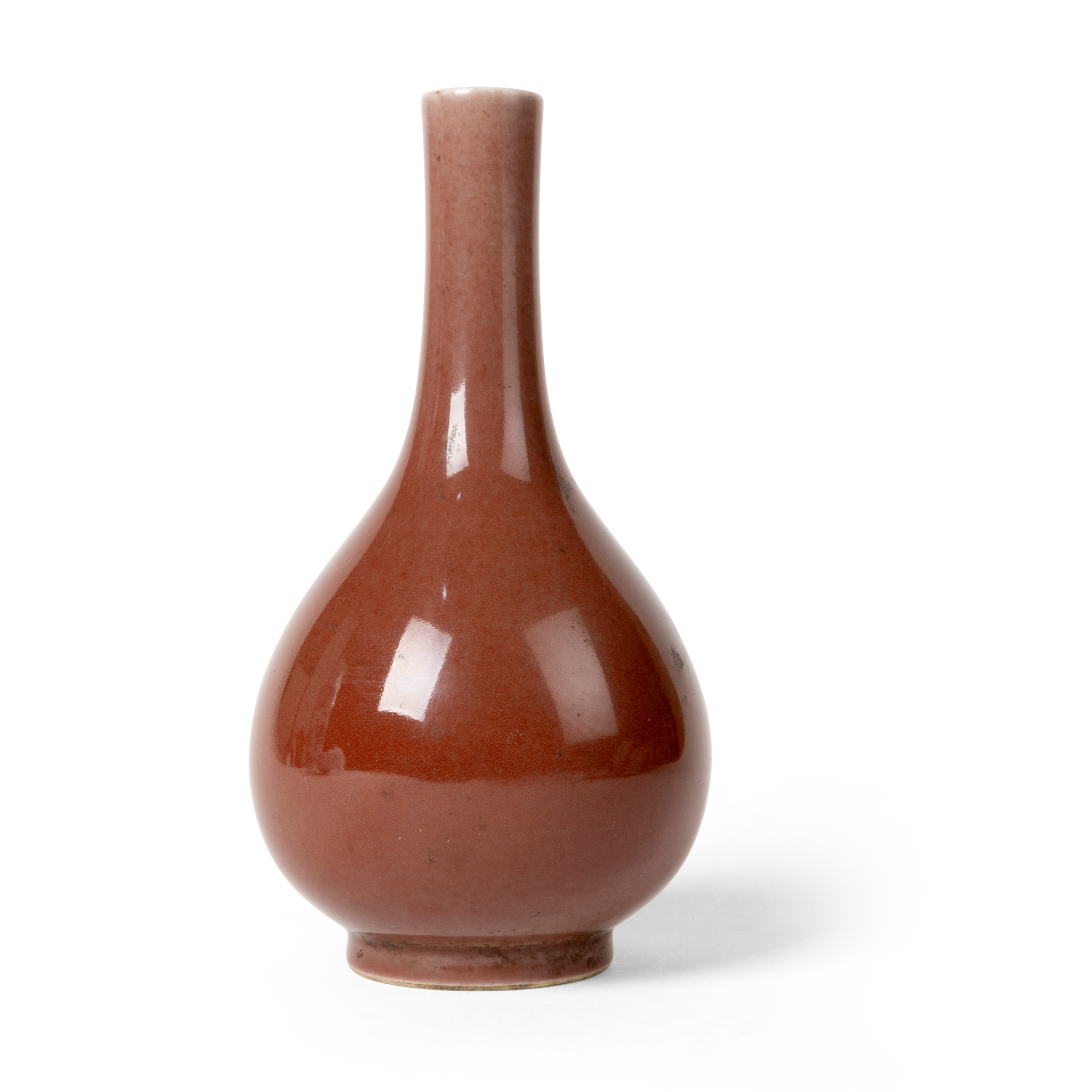 CHINESE RED-GLAZED BOTTLE VASE