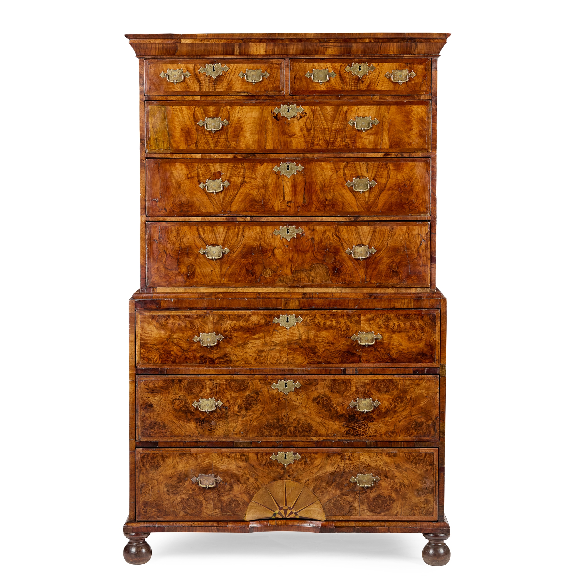 GEORGE I WALNUT CHEST-ON-CHEST