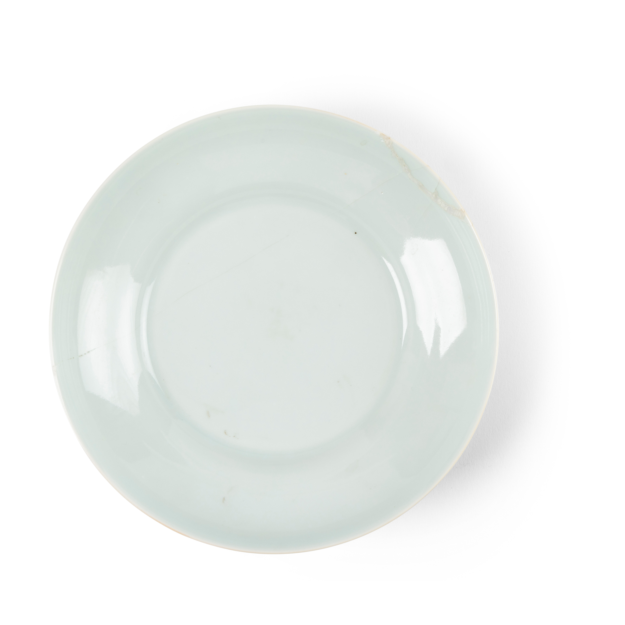 CHINESE CELADON-GLAZED RELIEF-DECORATED DISH