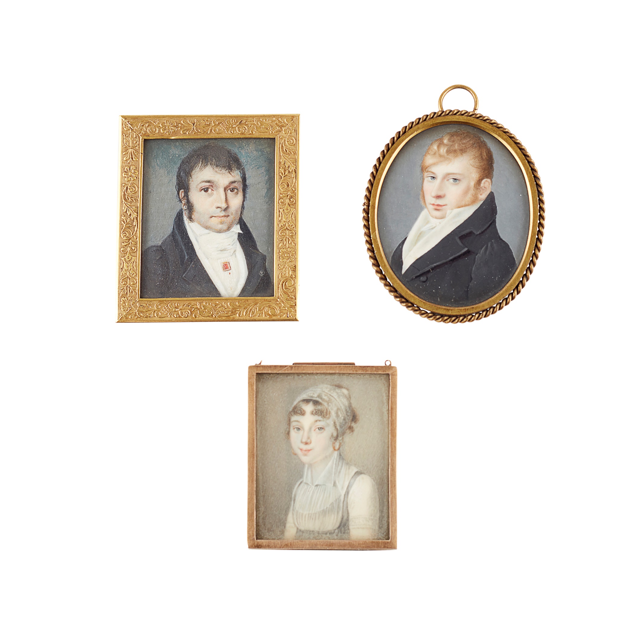 THREE PORTRAIT MINIATURES